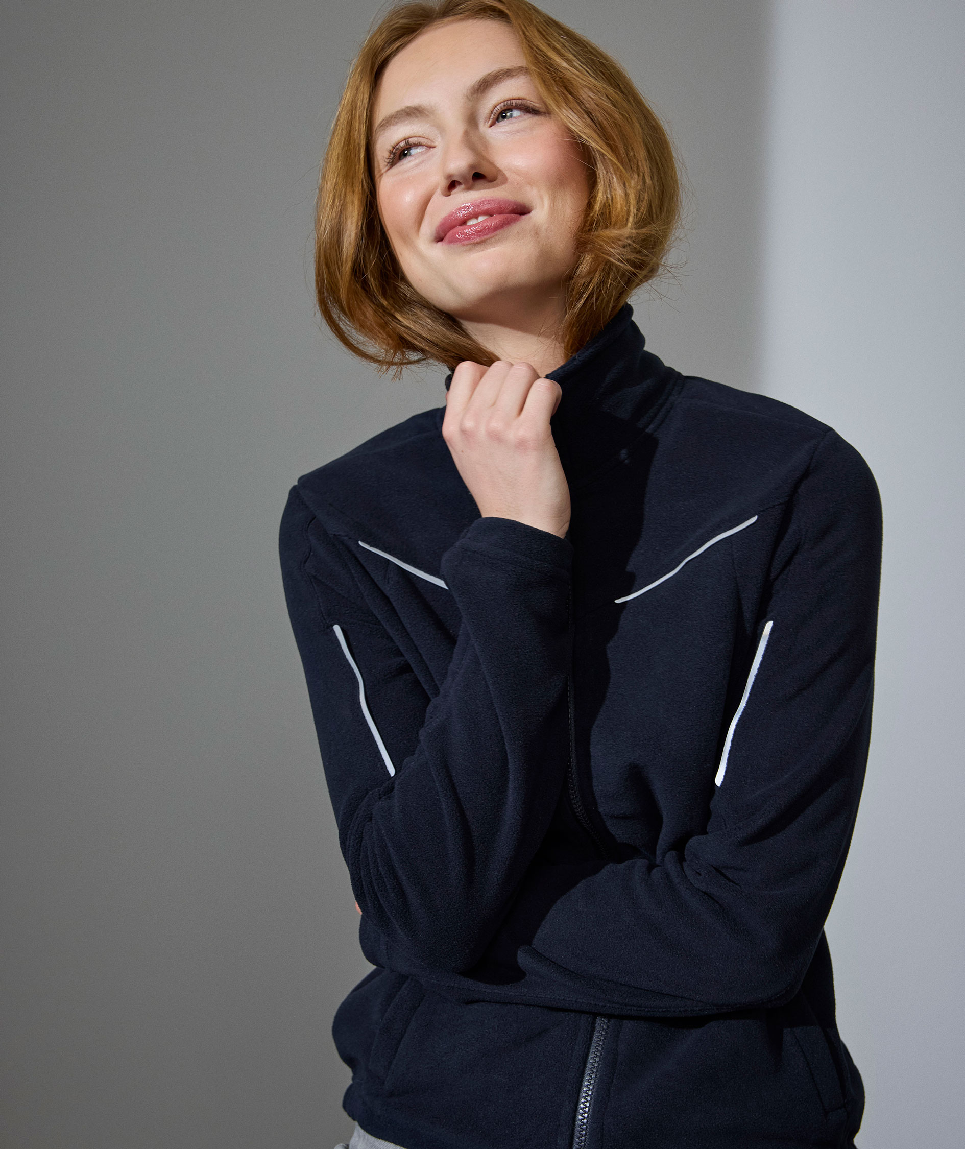 ID Zip'n'mix mikrofleece cardigan dam, Navy, large image number 4