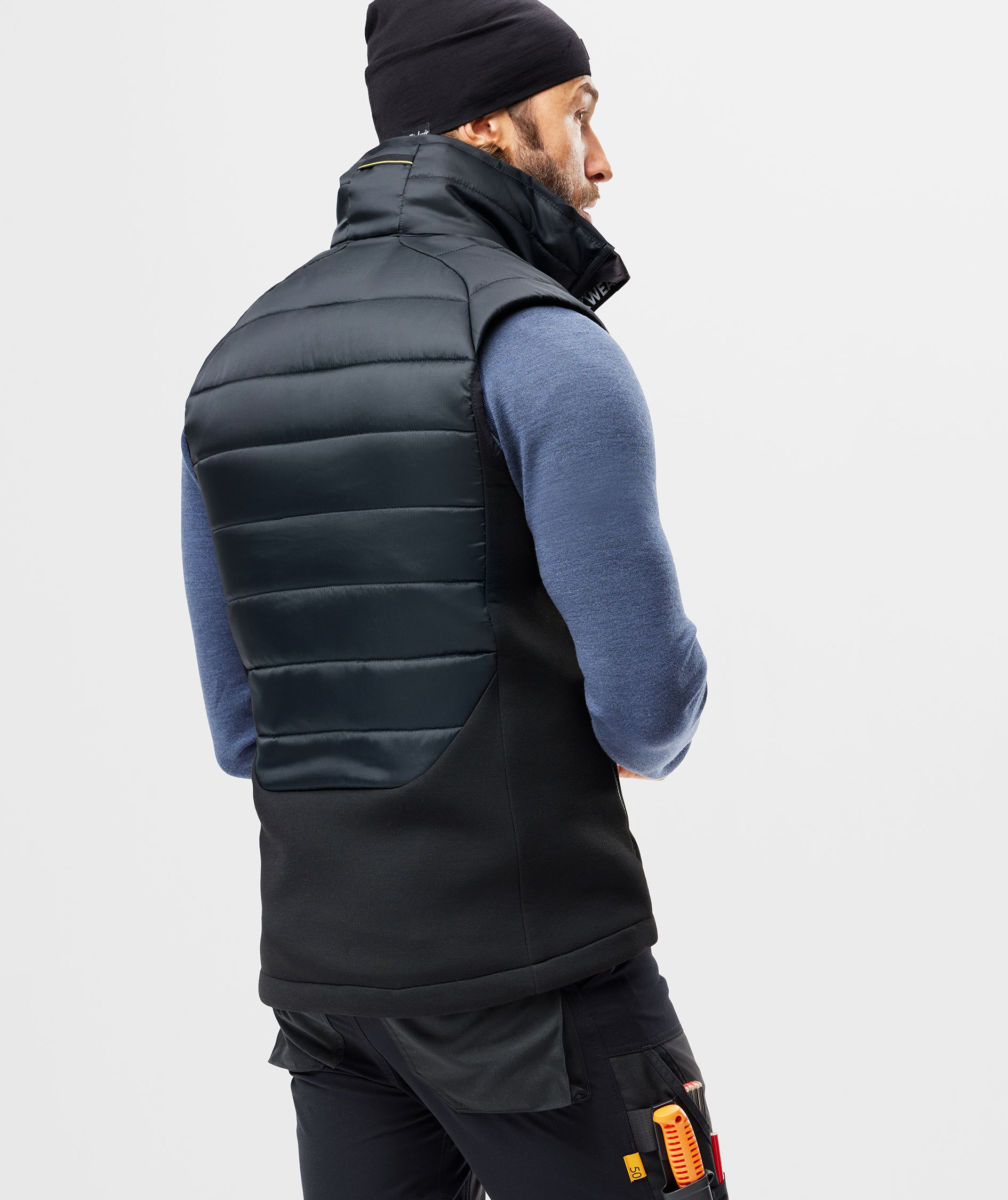 Snickers FlexiWork hybridvest 4902, Black/Black, large image number 3