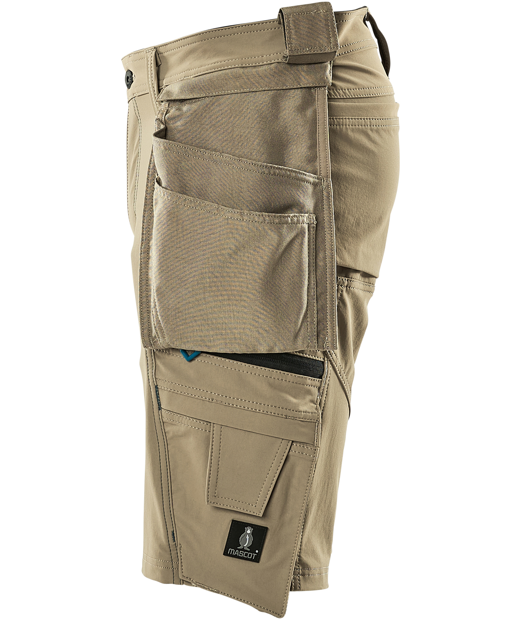 Mascot Advanced h&aring;ndv&aelig;rkershorts full stretch, Lys Khaki, large image number 4