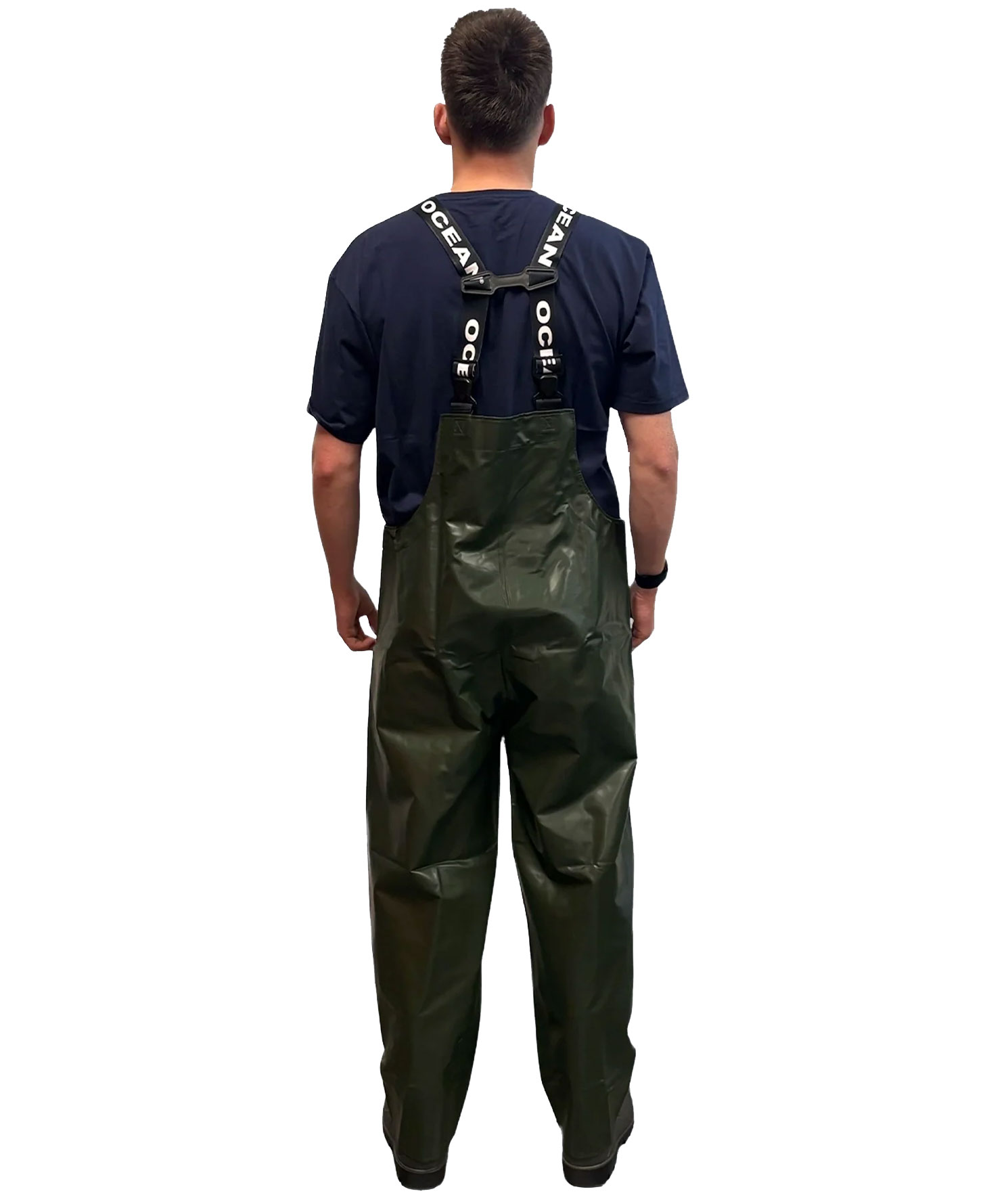 Ocean Offshore Pro FR rain bib and brace trousers, Olive Green