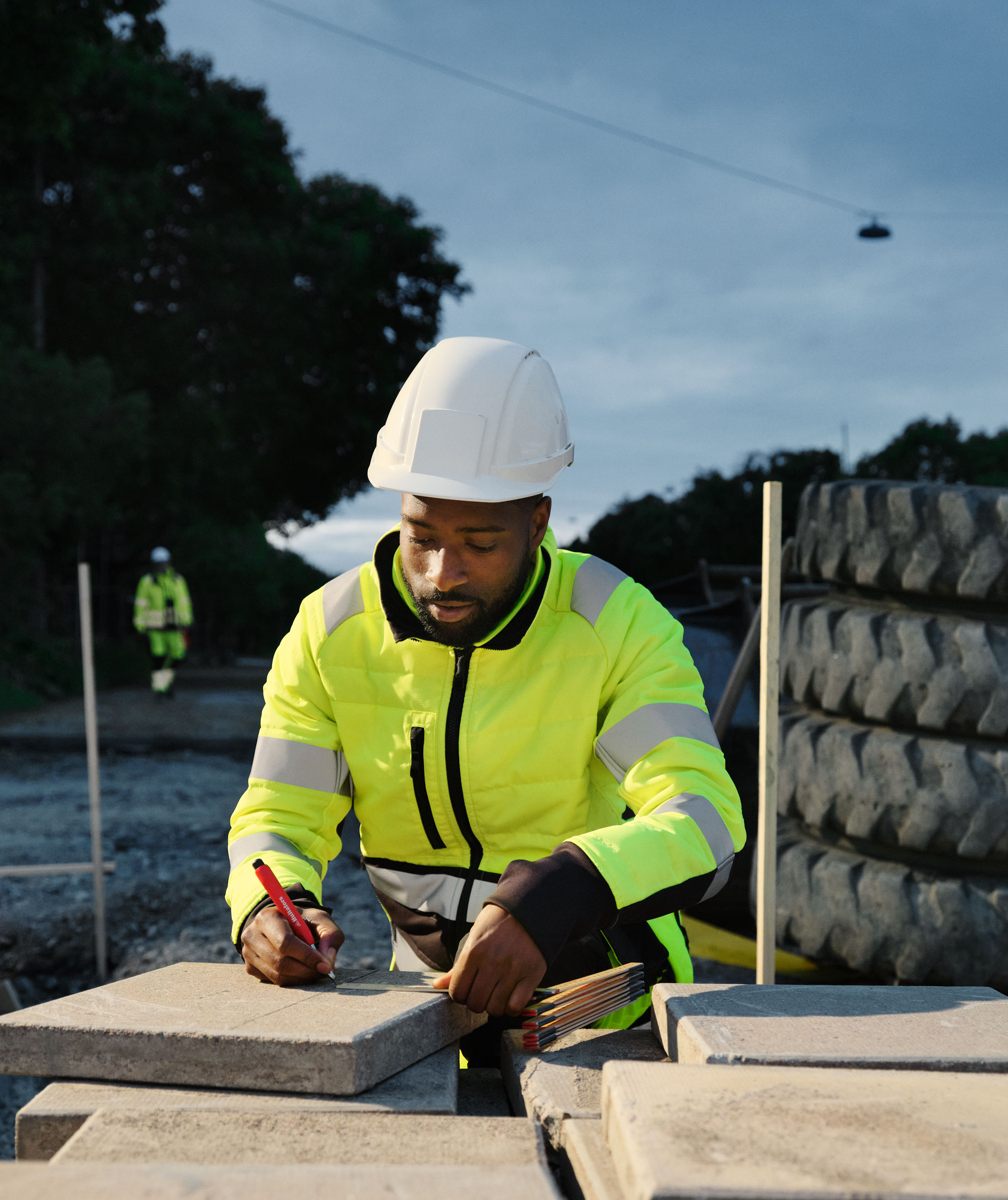 Snickers vattert jakke 8134, Hi-vis Gul/Svart, large image number 6