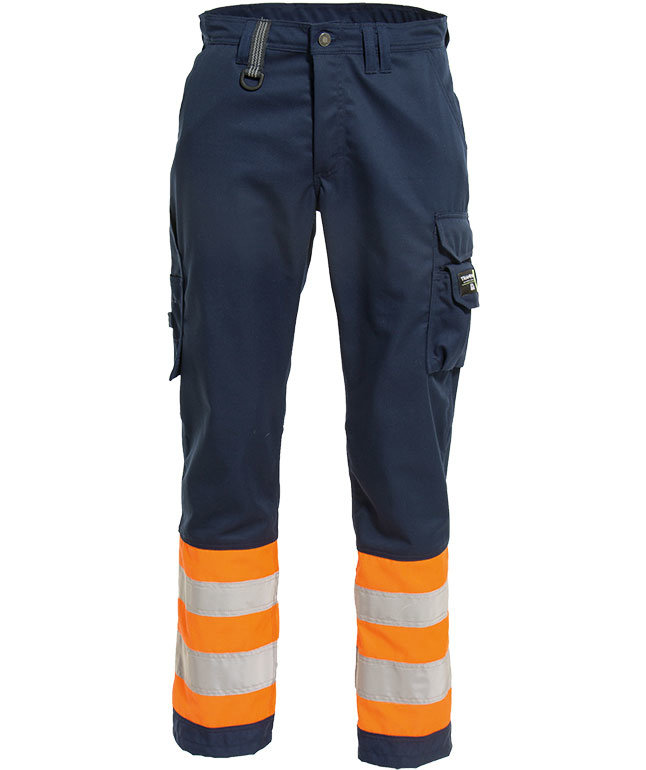 Tranemo CE-ME arbeidsbukse, Hi-vis Oransje/Marinebl&aring;