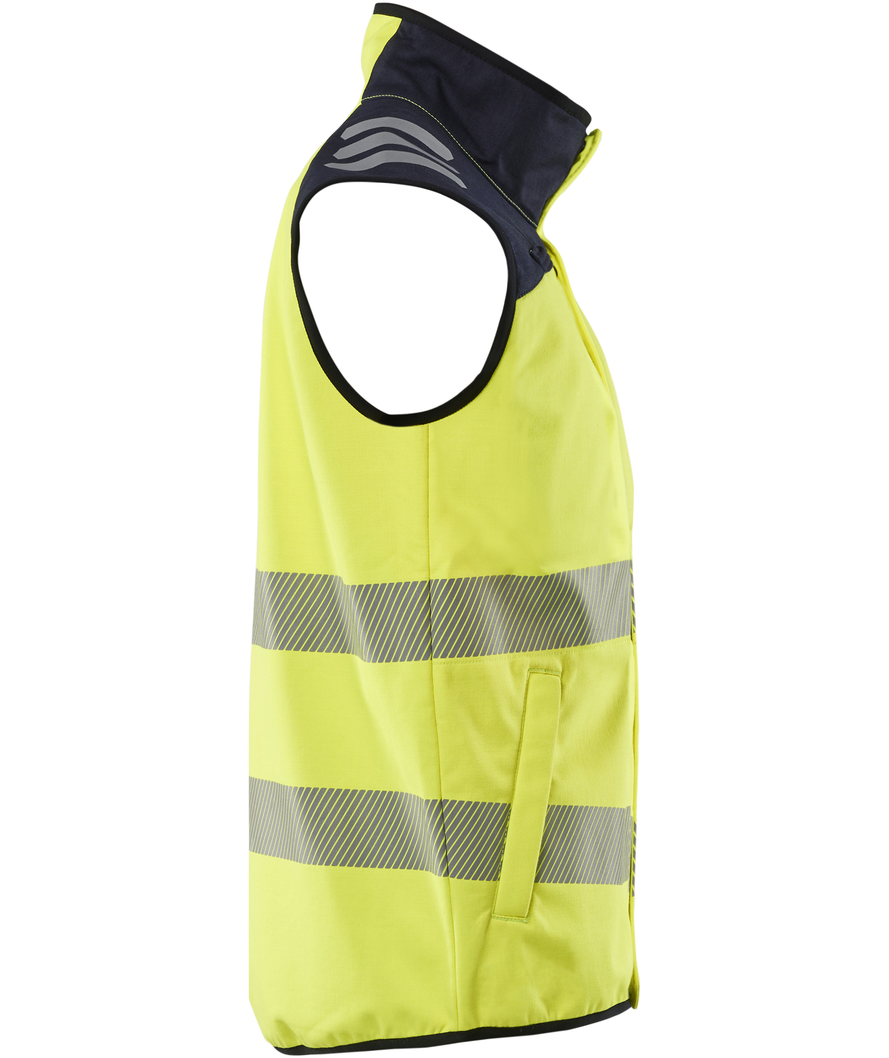 Bl&aring;kl&auml;der Multinorm softshell vest, Hi-Vis yellow/marine, large image number 2