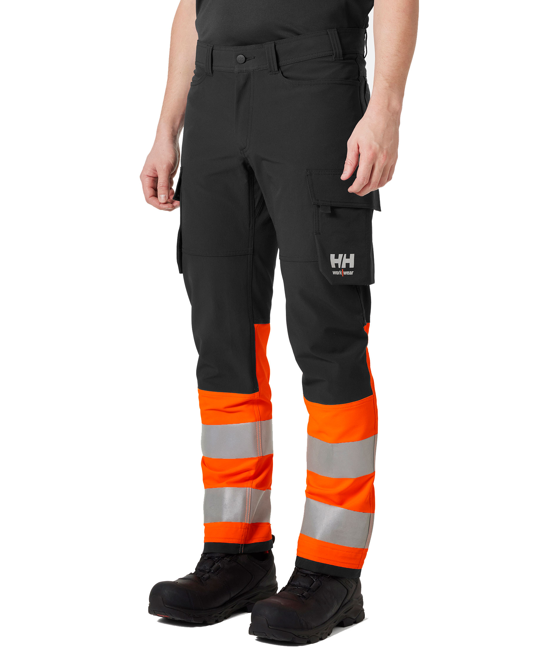Helly Hansen Alna 4X cargo Diensthose full stretch, Hi-vis Orange/Ebony