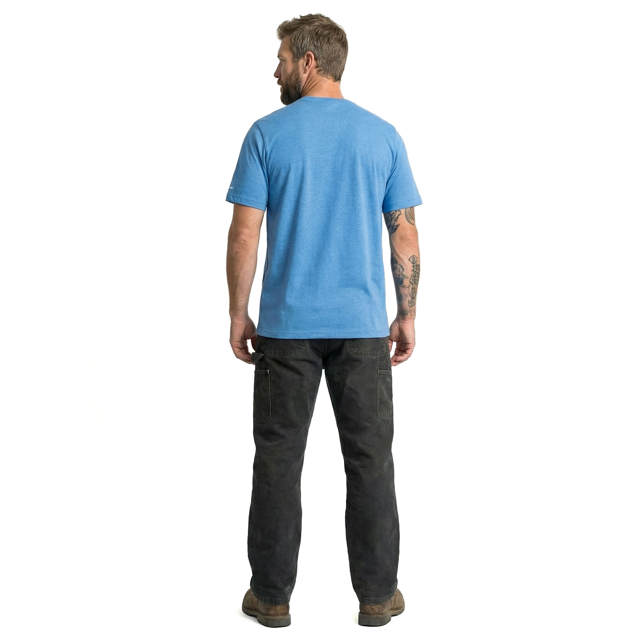 Carhartt Force Logo Graphic T-skjorte, Engineer Blue Heather, large image number 3