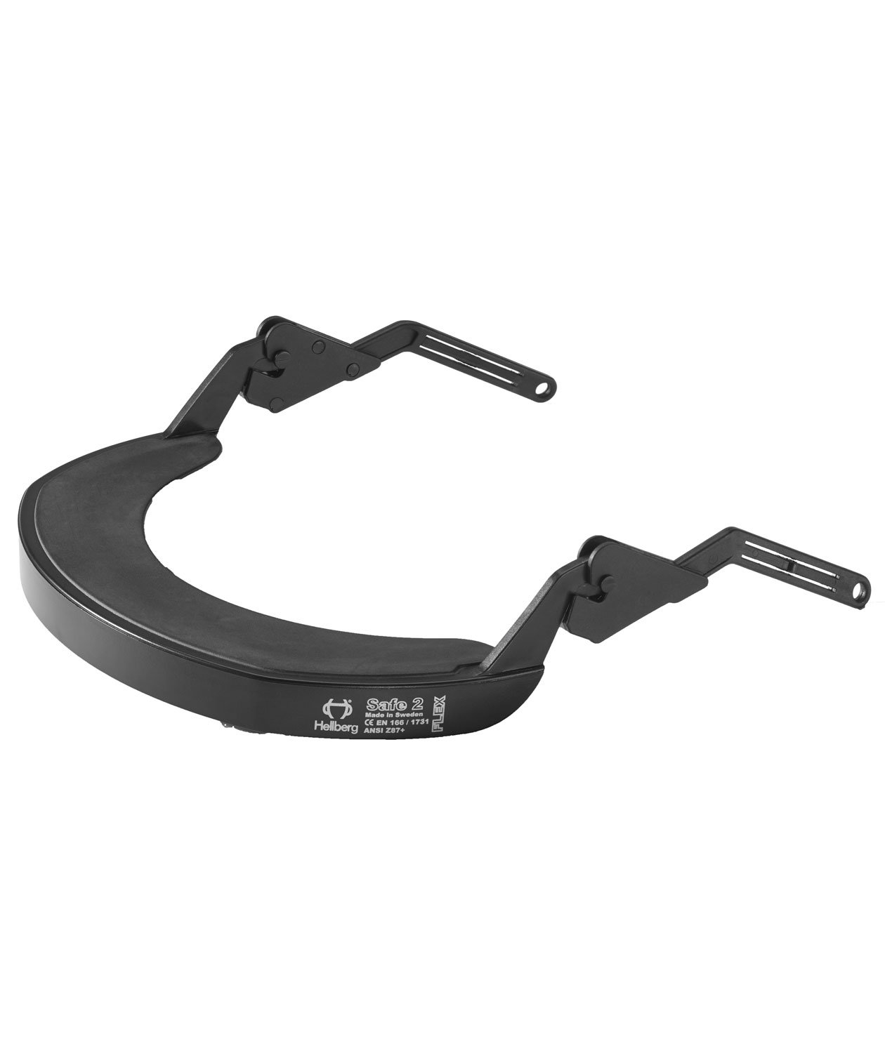 Hellberg Safe2 fleksibel visirholder med vinklede arme, Sort