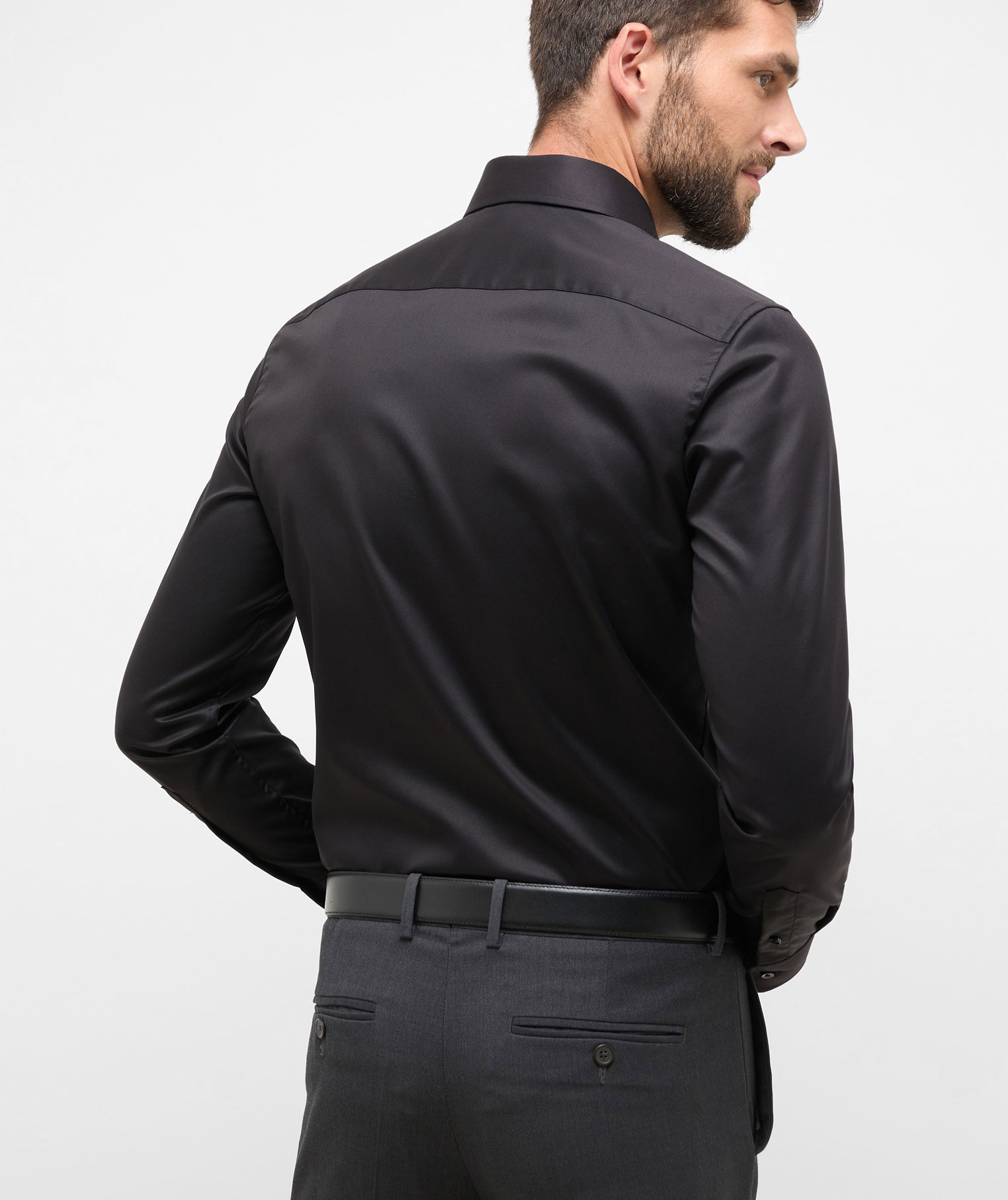 Eterna Gentle Slim fit shirt, Black, large image number 2