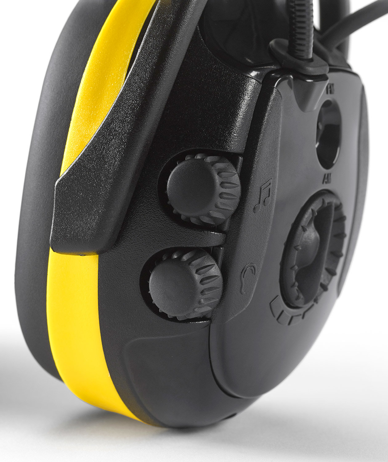 Hellberg Secure RELAX h&oslash;rev&aelig;rn med FM radio, Sort/Gul, Sort/Gul, large image number 2