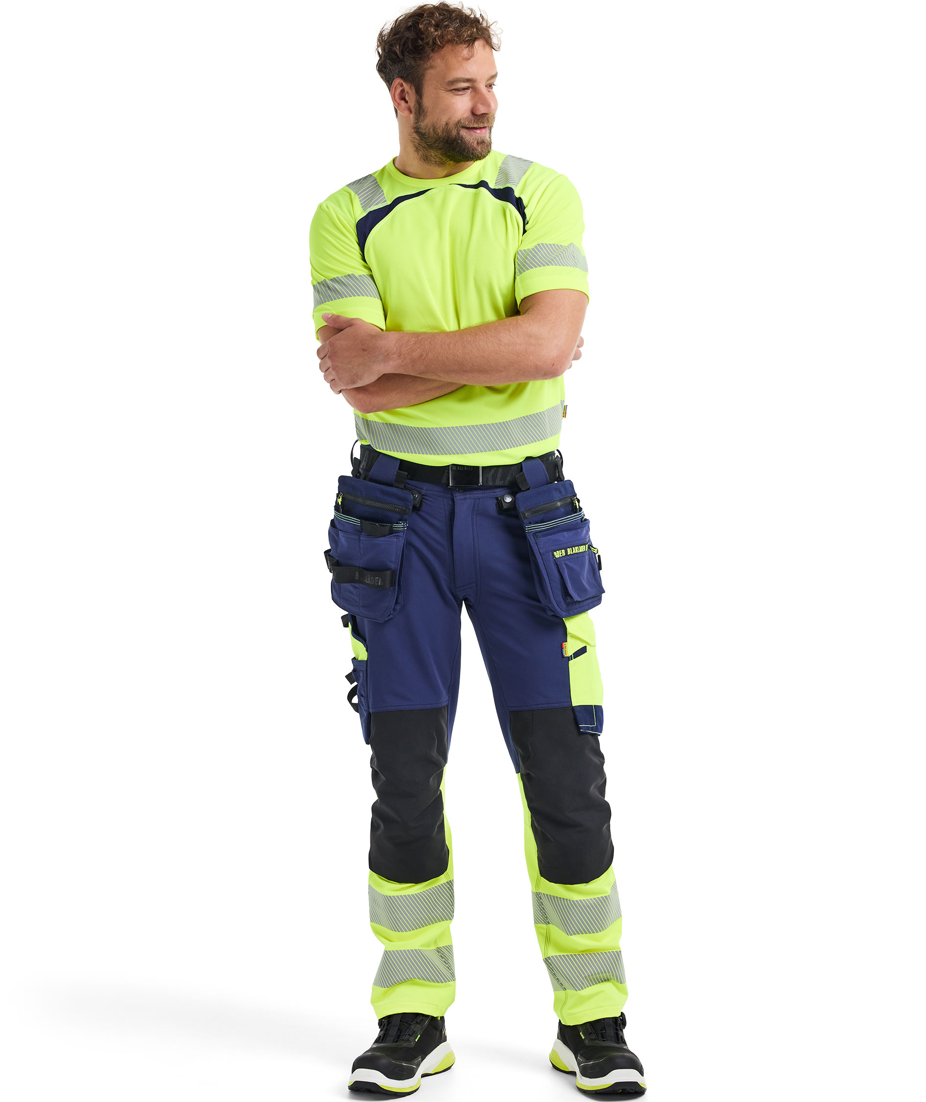 Bl&aring;kl&auml;der ToolRig&trade; craftsman trousers full stretch, Marine/Hi-Vis yellow, large image number 1