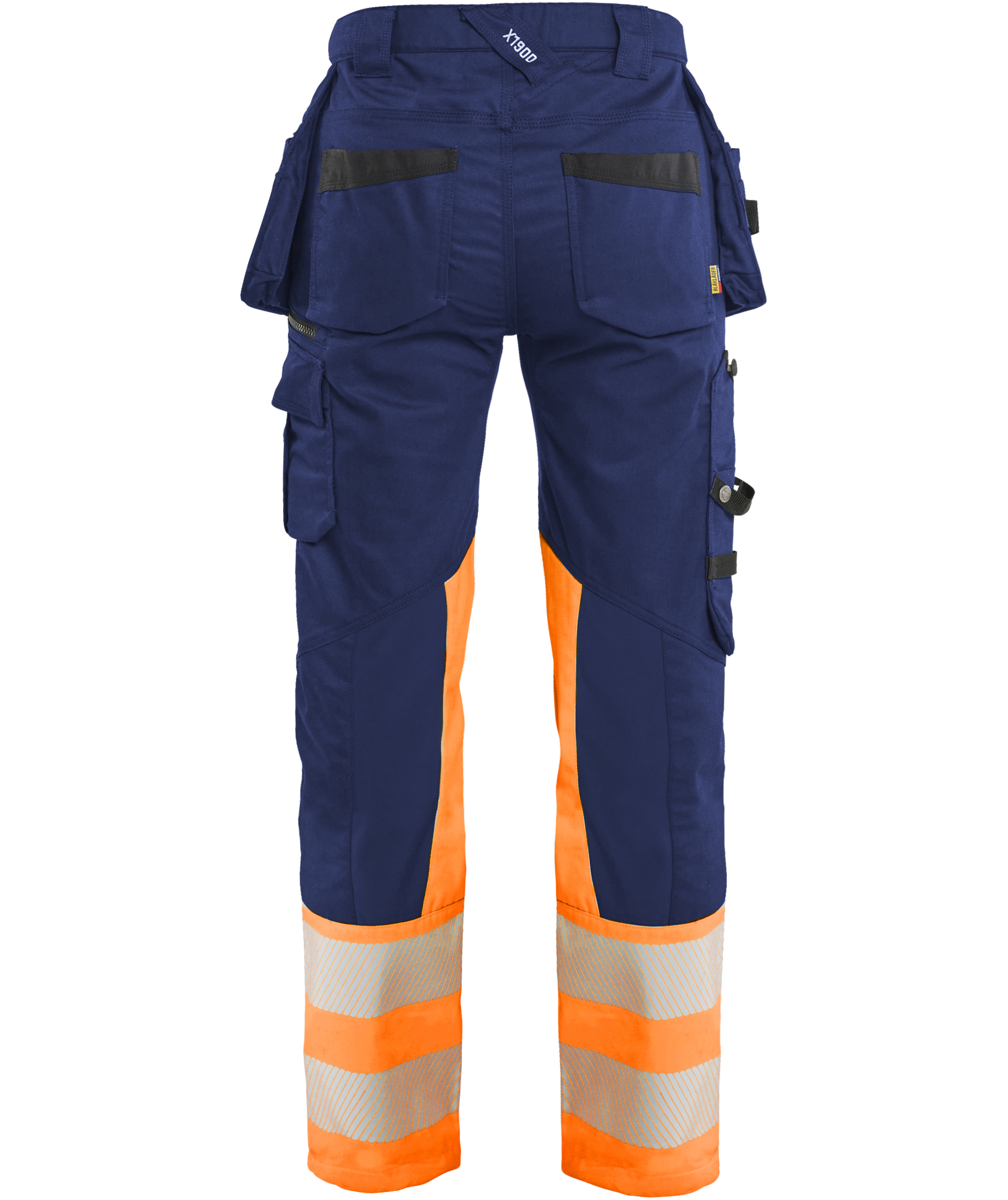 Bl&aring;kl&auml;der women's craftsman trousers, Marine/Hi-Vis Orange, large image number 1