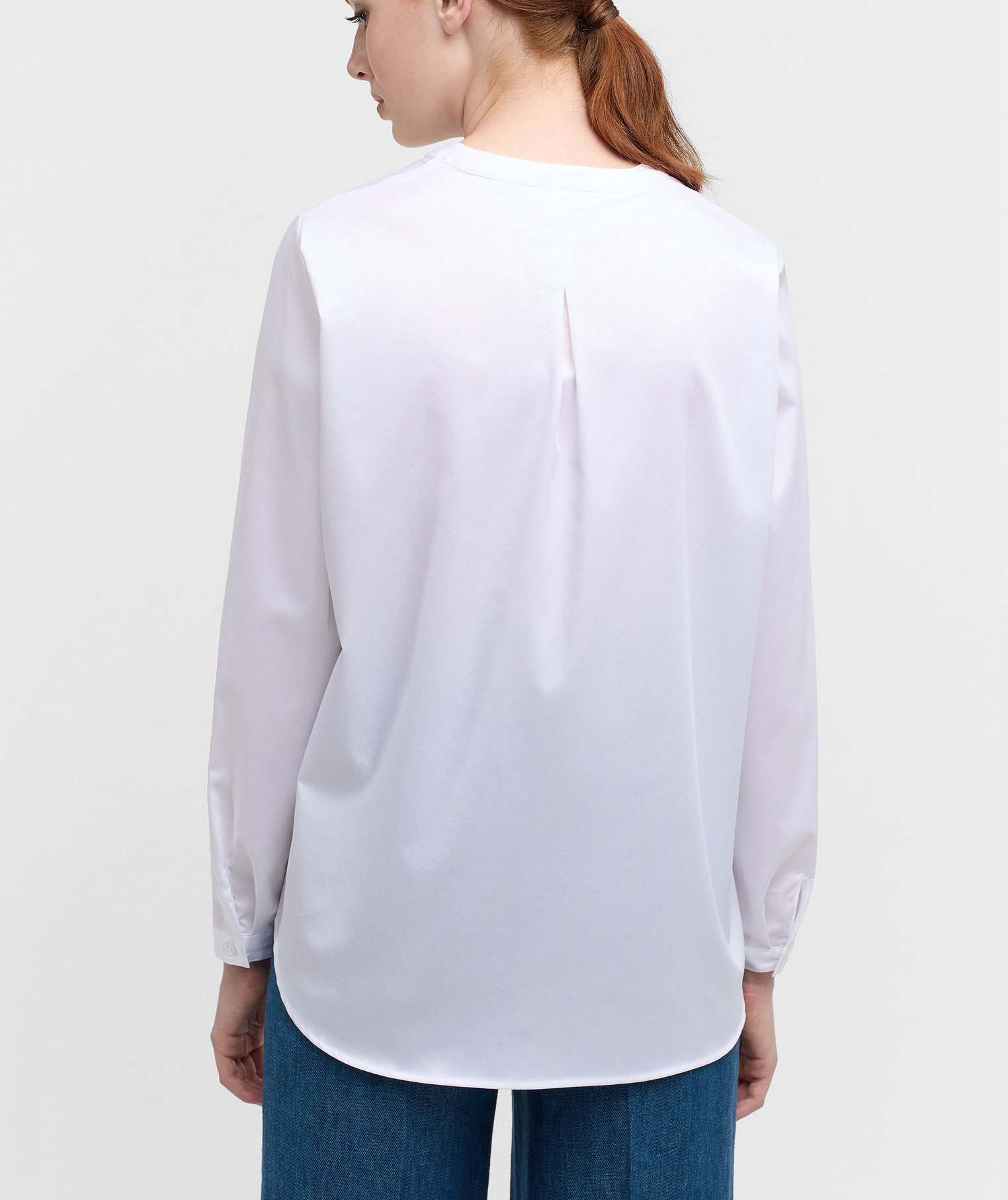 Eterna Satin Loose fit skjorta dam, White, large image number 2