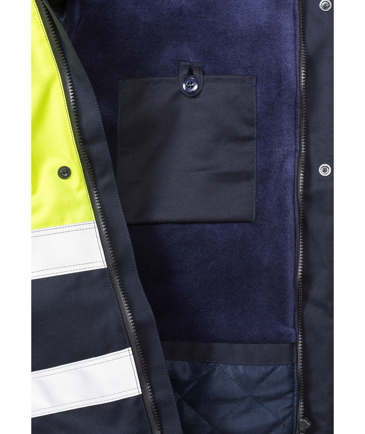 Fristads vinterjakke 4185, Hi-vis gul/marinebl&aring;, large image number 2