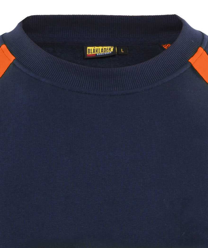 Bl&aring;kl&auml;der Sweatshirt, Marine/Hi-Vis Orange, Marine/Hi-Vis Orange, large image number 2