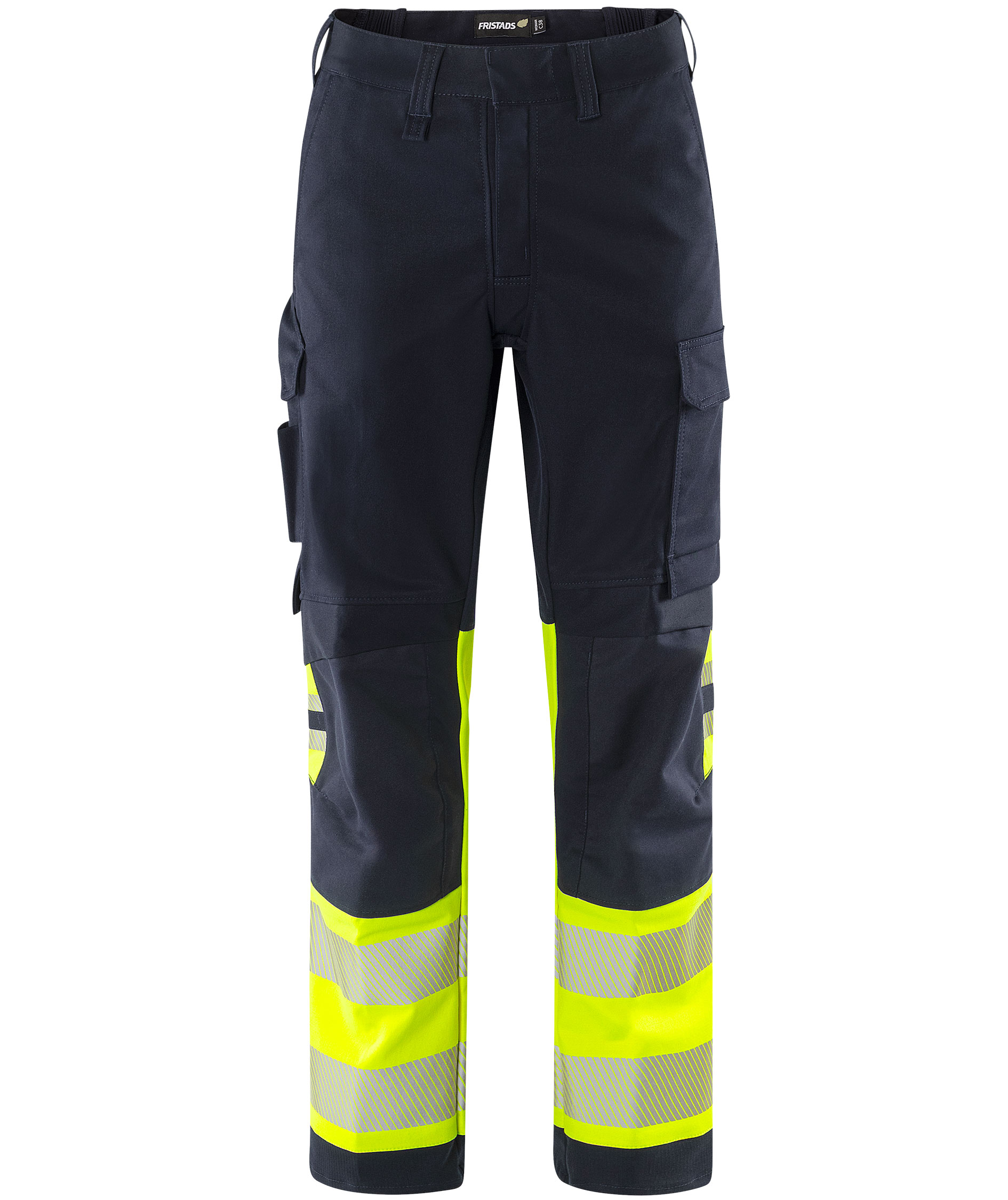 Fristads Flamestat Green arbejdsbukser 2954 GFS, Hi-Vis gul/marine, large image number 1