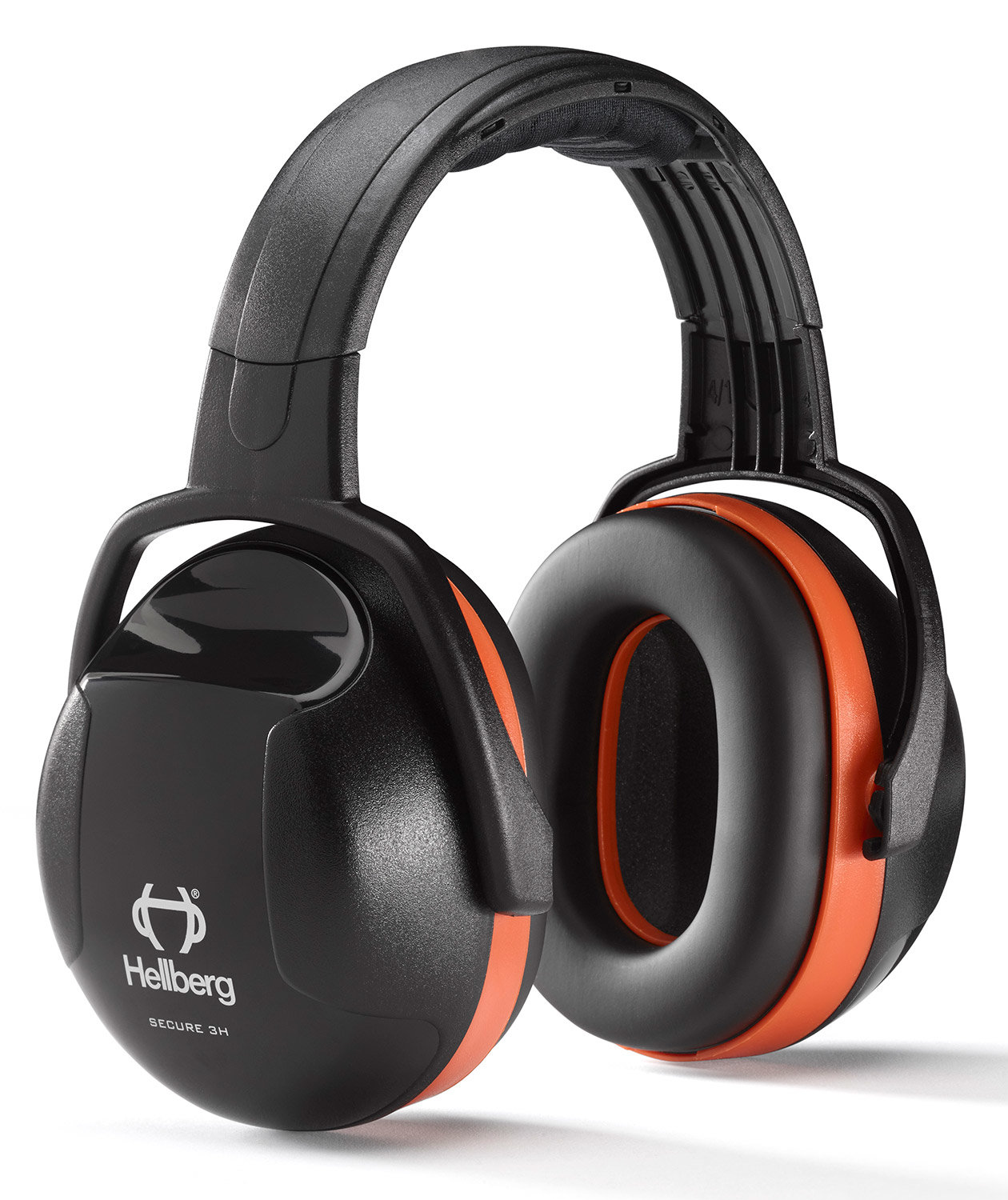 Hellberg Secure 3 h&ouml;rselk&aring;por, Svart/R&ouml;d