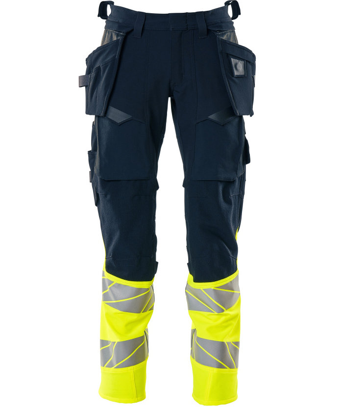Mascot Accelerate Safe h&aring;ndv&aelig;rkerbukser Full stretch, M&oslash;rk Marine/Hi-Vis Gul, M&oslash;rk Marine/Hi-Vis Gul, swatch