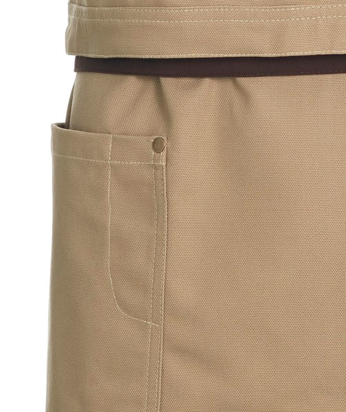 Kentaur Raw bib apron with pockets, Khaki, Khaki, large image number 2