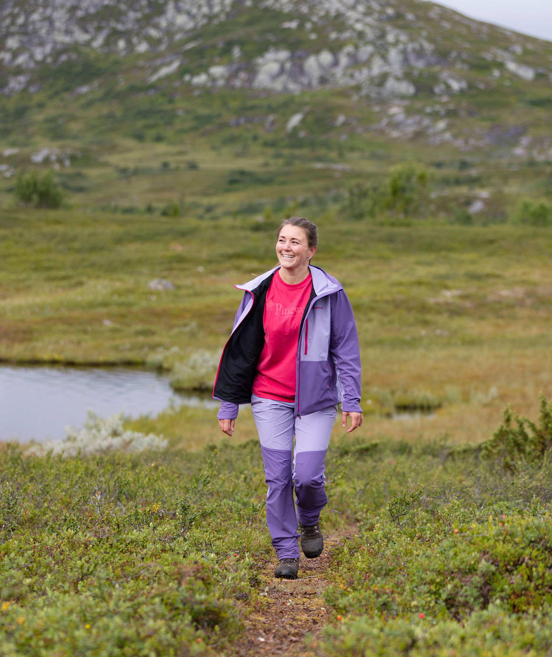 Pinewood Outdoor Life dame T-shirt, Raspberry Pink, large image number 5