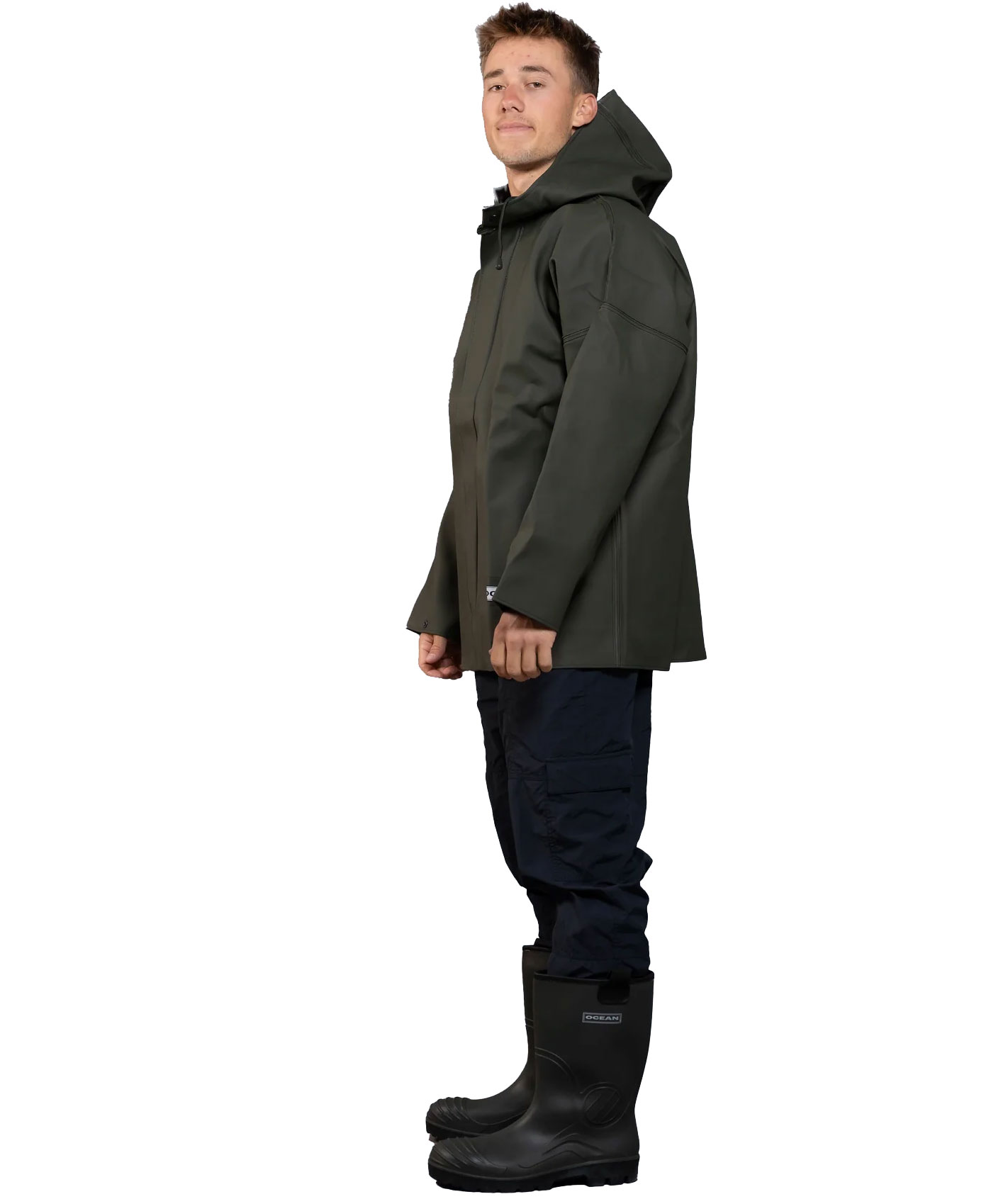 Ocean&nbsp;Weather Heavy PVC Regenjacke, Olivgr&uuml;n, large image number 2