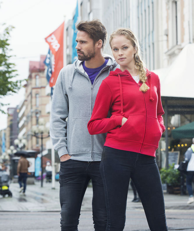 Clique Basic Hoody Zip dame h&aelig;ttetr&oslash;je, R&oslash;d, large image number 4