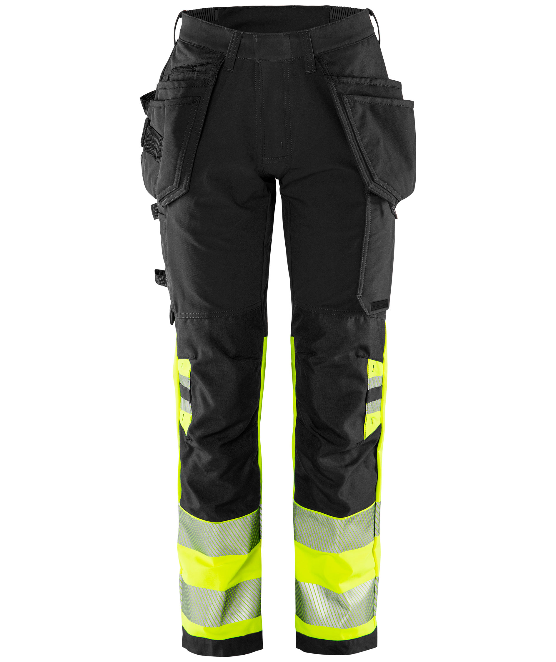Fristads Green 2663 GSTP hantverksbyxa dam full stretch, Varsel Gul/Svart