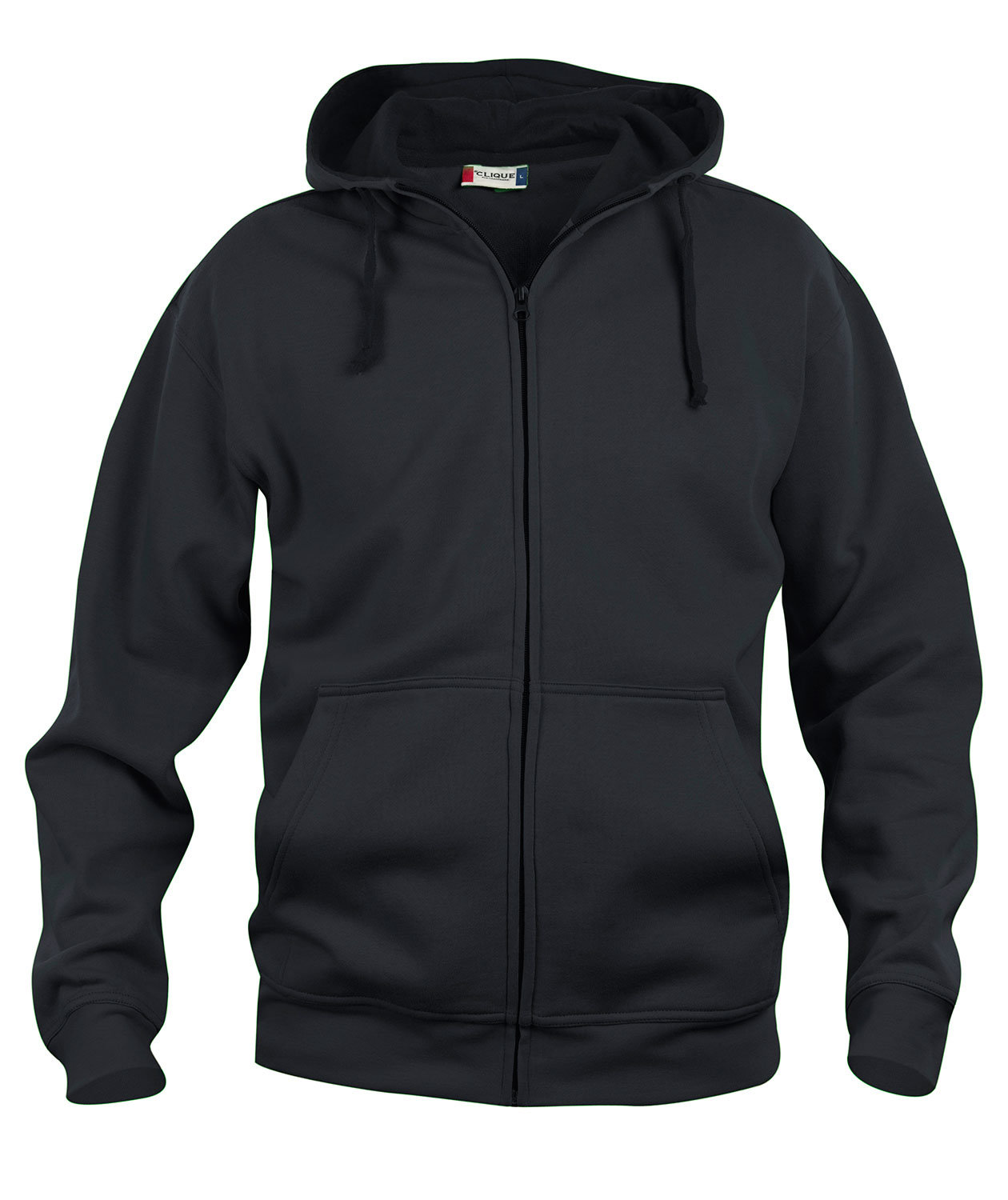 Clique Basic Hoody Full Zip hoodie med blixtl&aring;s, Svart