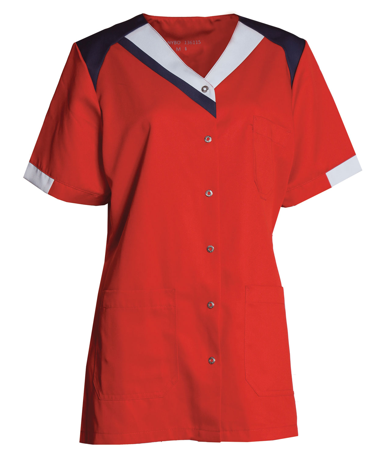 Nybo Workwear Nova Premium women's tunic, Red/Blue/Navy