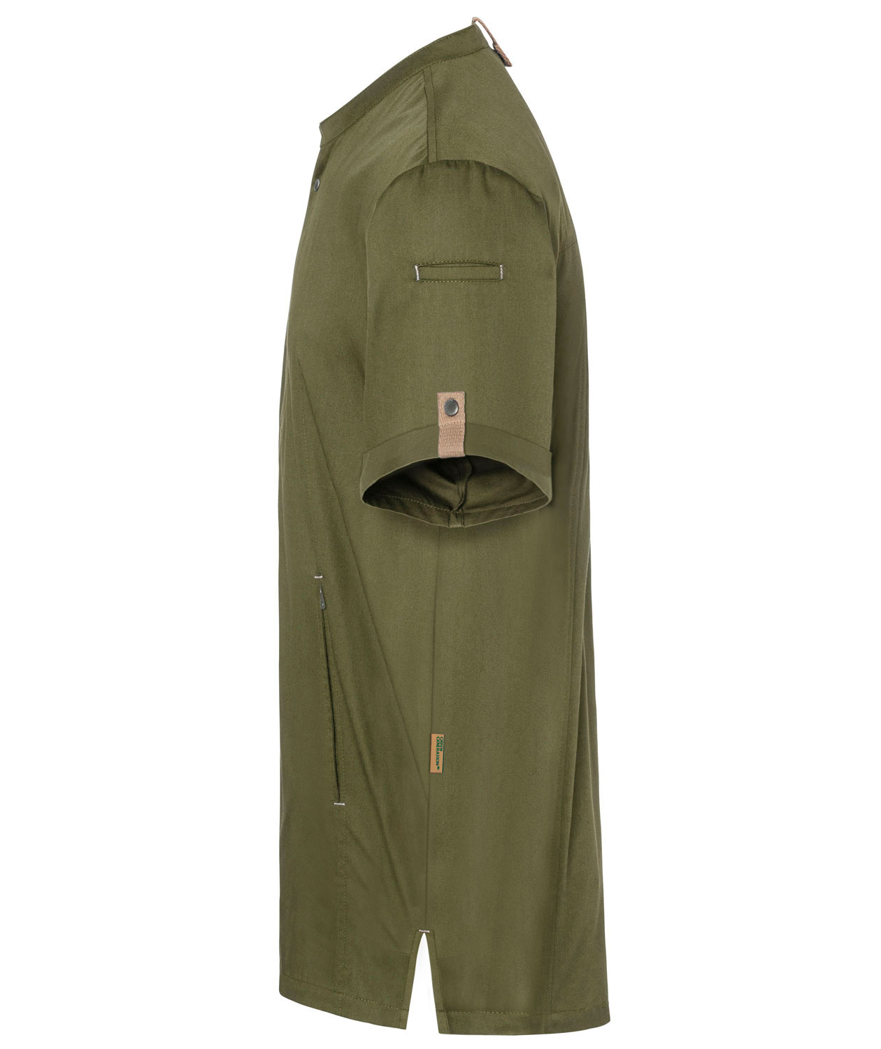 Karlowsky Green-generation kort&aelig;rmet kokkejakke, Mosgr&oslash;n, large image number 3