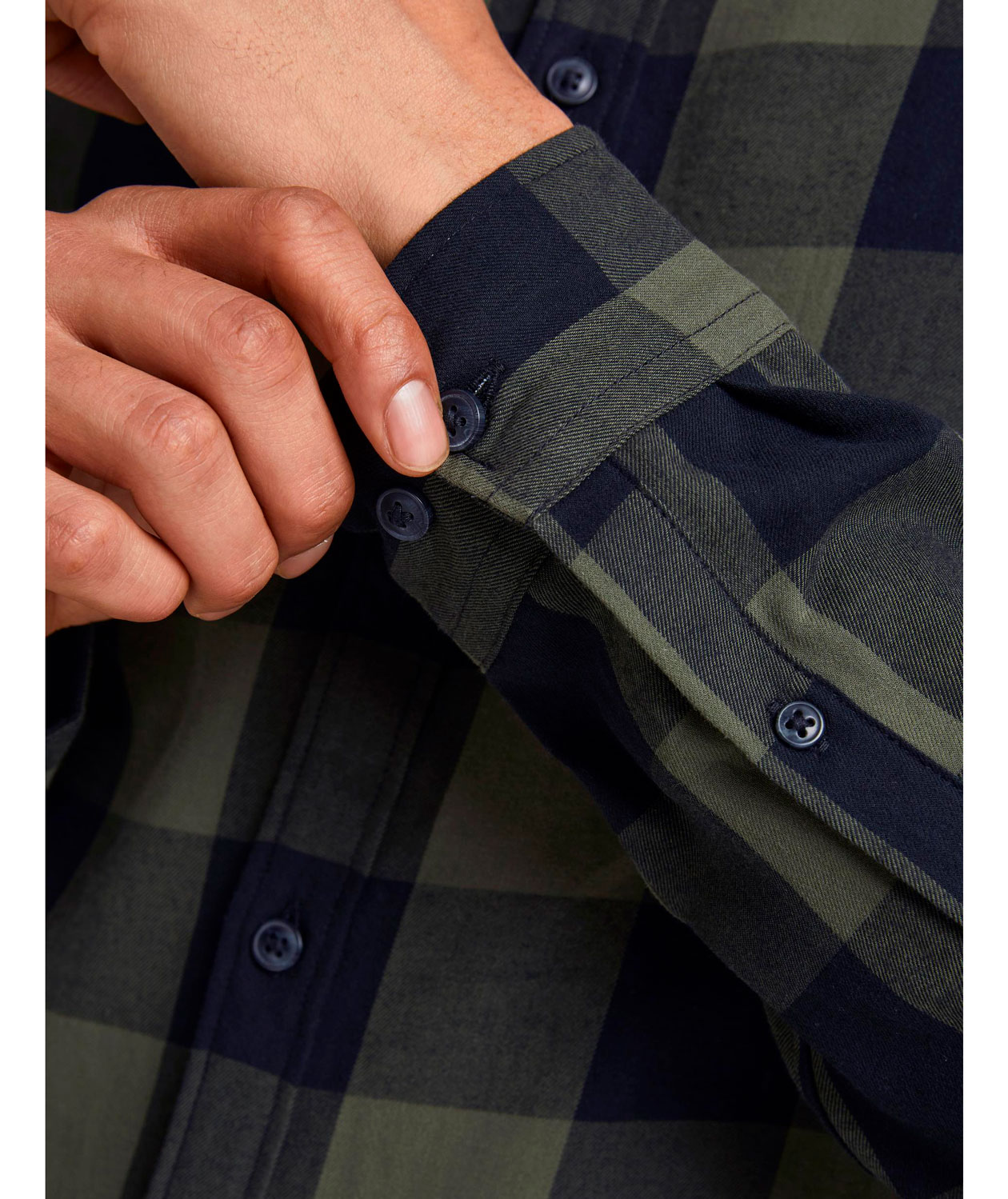 Jack & Jones JJEGINGHAM Slim fit skovmandsskjorte, Dusty Olive, large image number 3