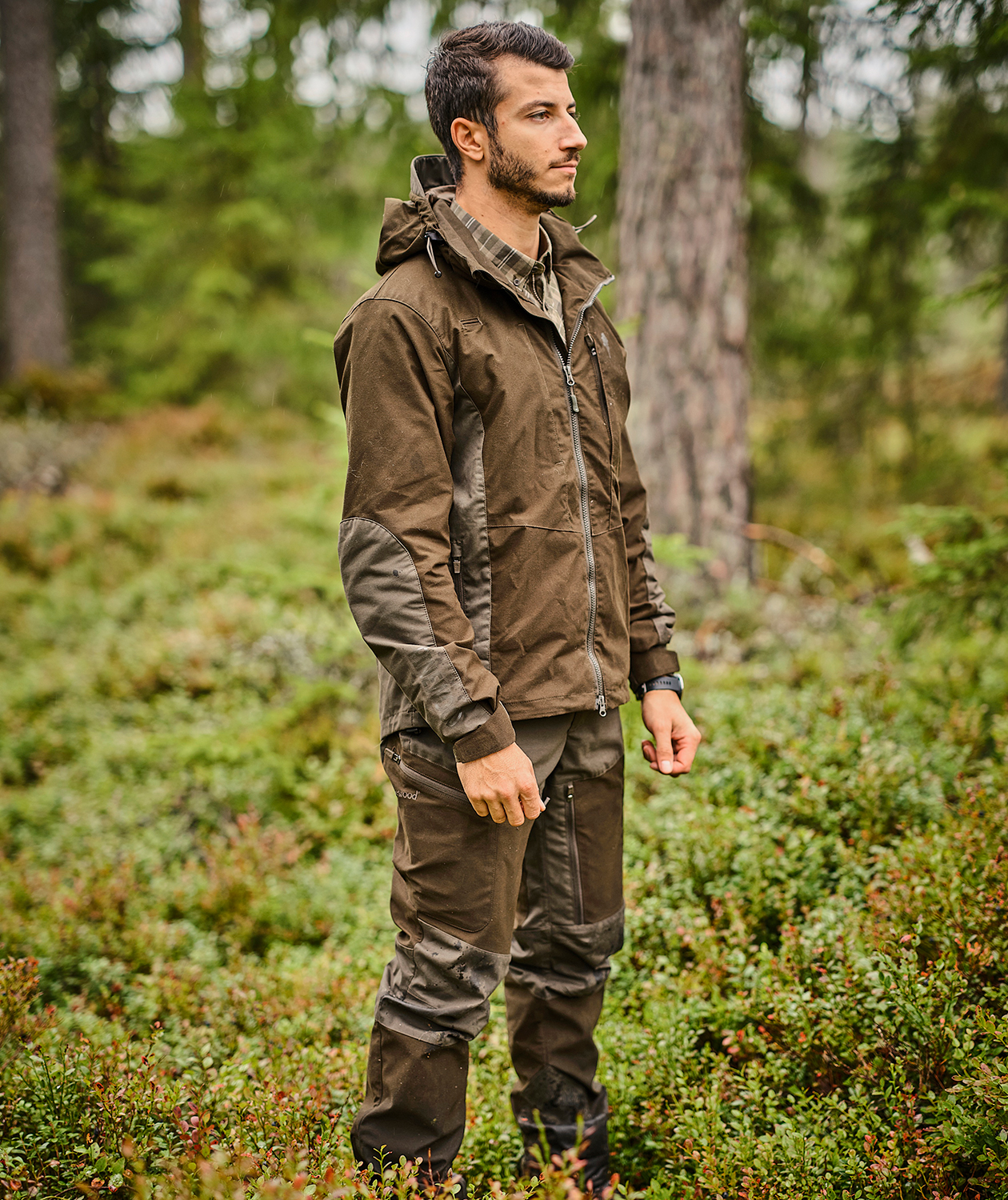 Pinewood Furudal Tracking jakke, Mossgreen/ Dark Mossgreen, large image number 5