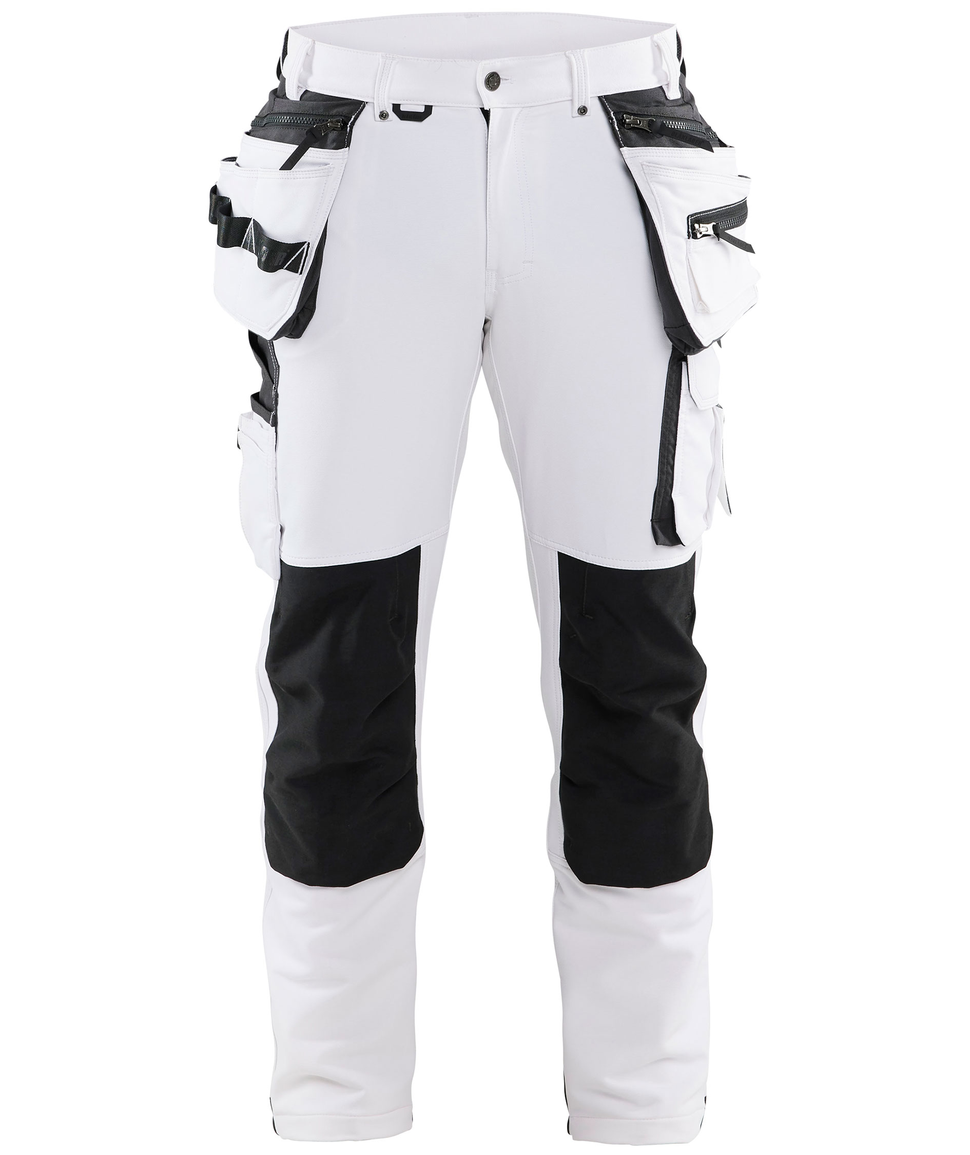 Bl&aring;kl&auml;der arbetsbyxa full stretch, Vit/m&ouml;rkgr&aring;