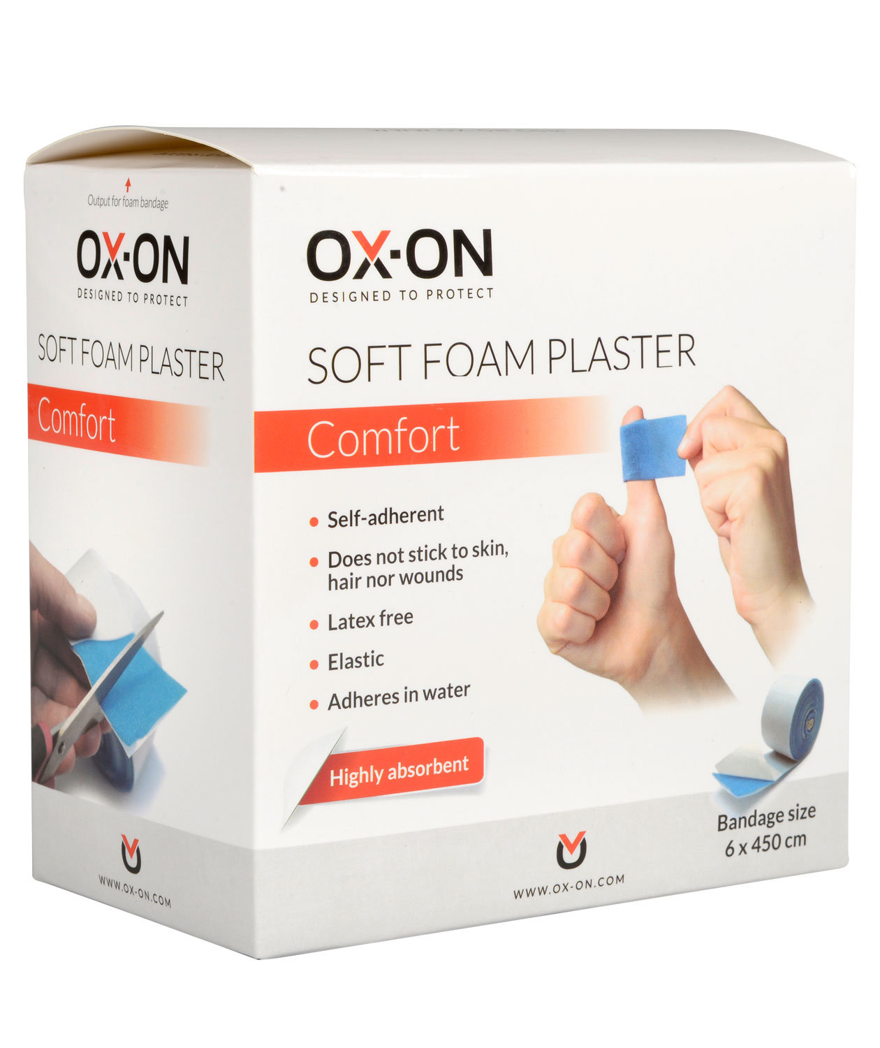 OX-ON Soft Foam pl&aring;ster 6x450cm, Bl&aring;