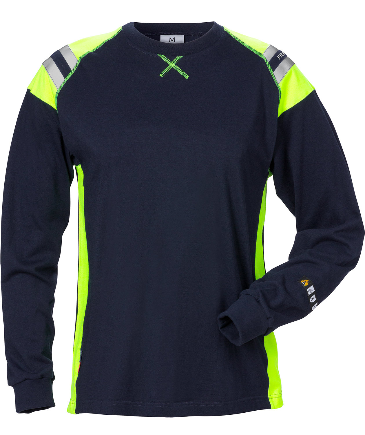 Fristads Flamestat l&aring;ng&auml;rmad T-shirt dam 7098, M&ouml;rk Marinbl&aring;