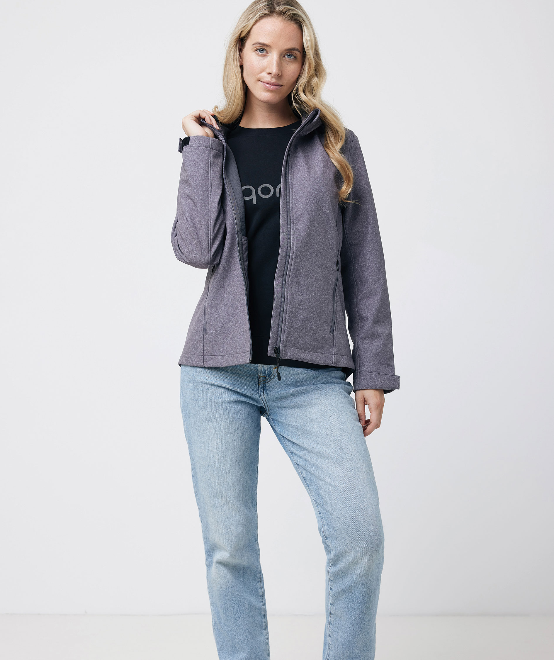 Iqoniq Makalu women's softshell jacket, Vulcano Heather Grey, large image number 9