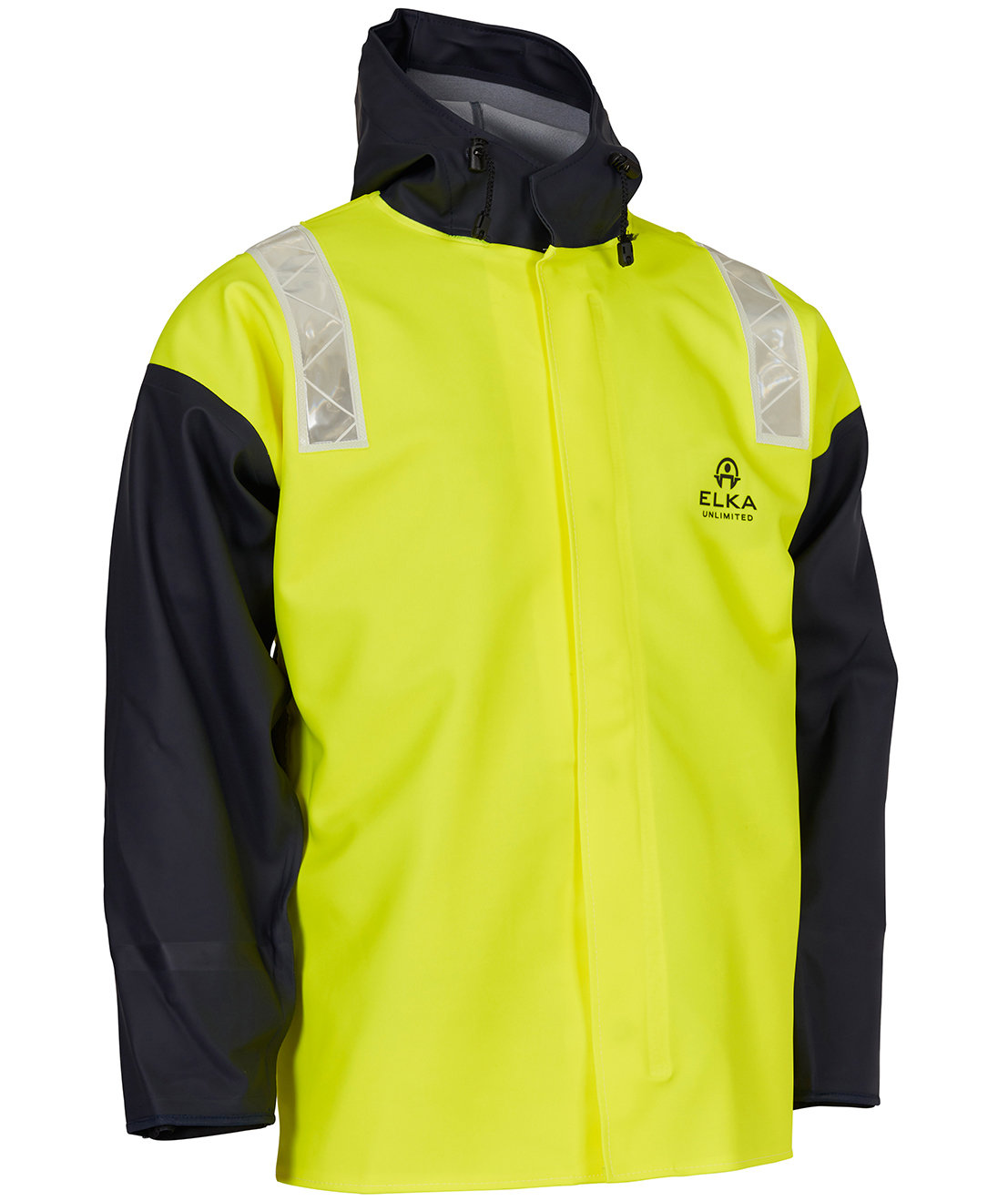 ELKA Fishing Xtreme PVC Heavy jakke, Hi-Vis Gul/Navy