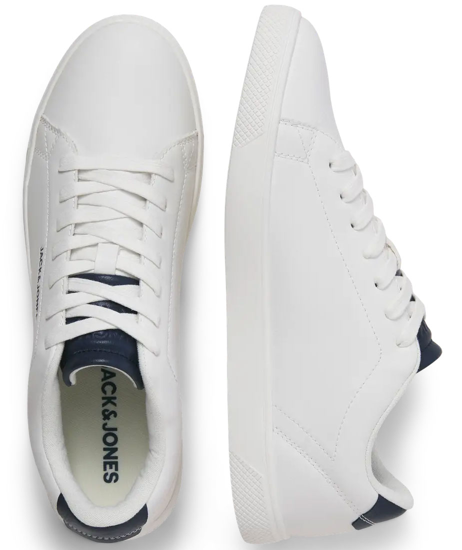 Jack & Jones JFWBOSLEY PU sneakers, White/Navy Blazer, large image number 7