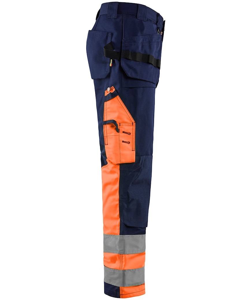 Bl&aring;kl&auml;der craftsman trousers, Marine/Hi-Vis Orange, large image number 2