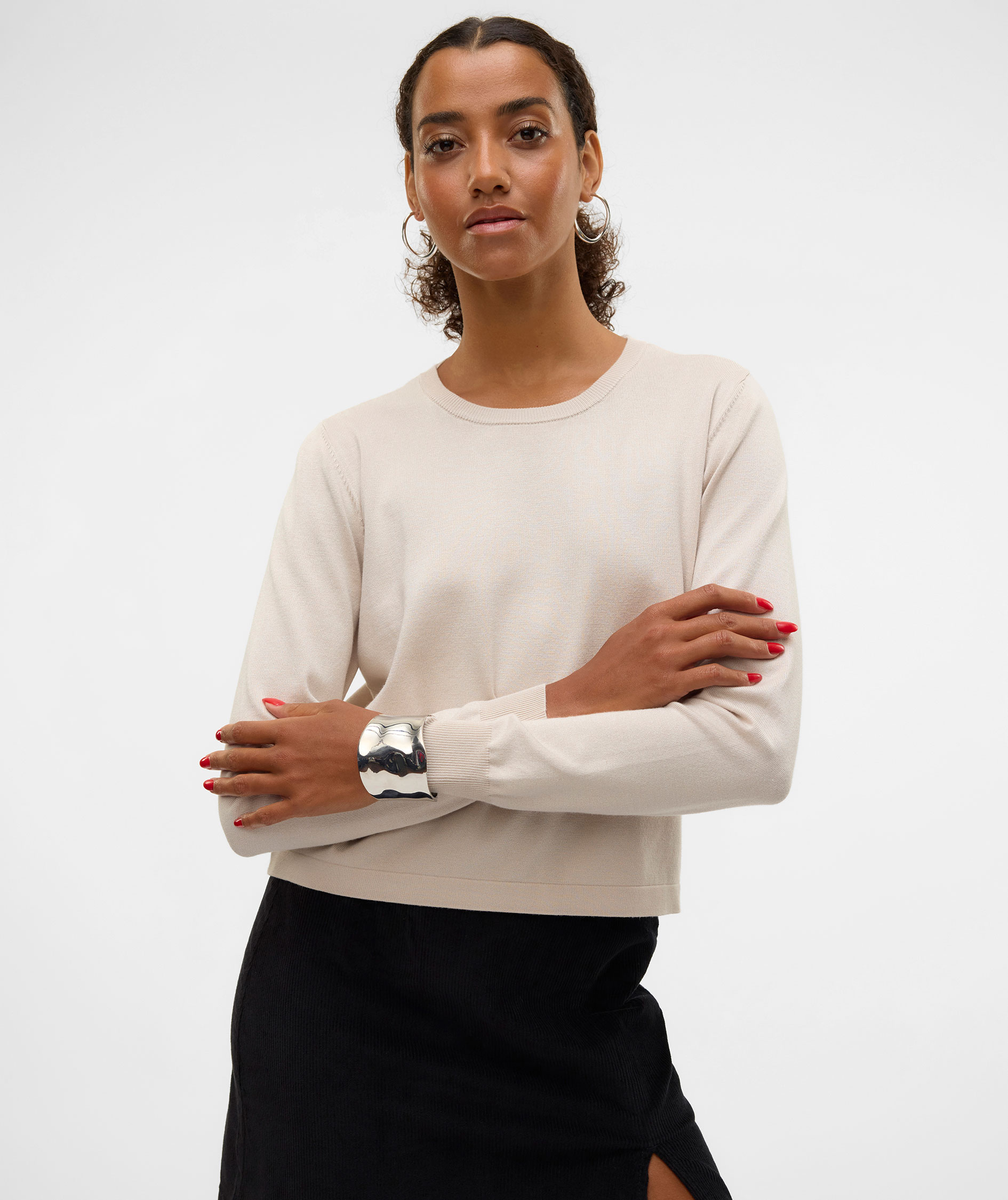 Vero Moda VMSILJE Damen Strickpullover, Moonbeam, large image number 3