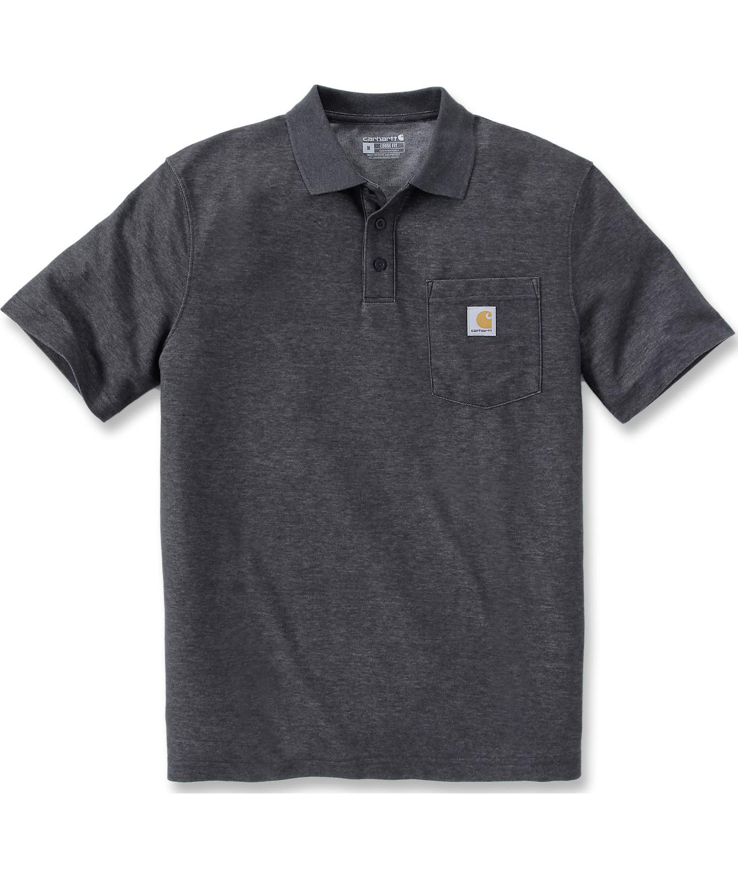 Carhartt polo T-skjorte, Carbon Heather, Carbon Heather, swatch