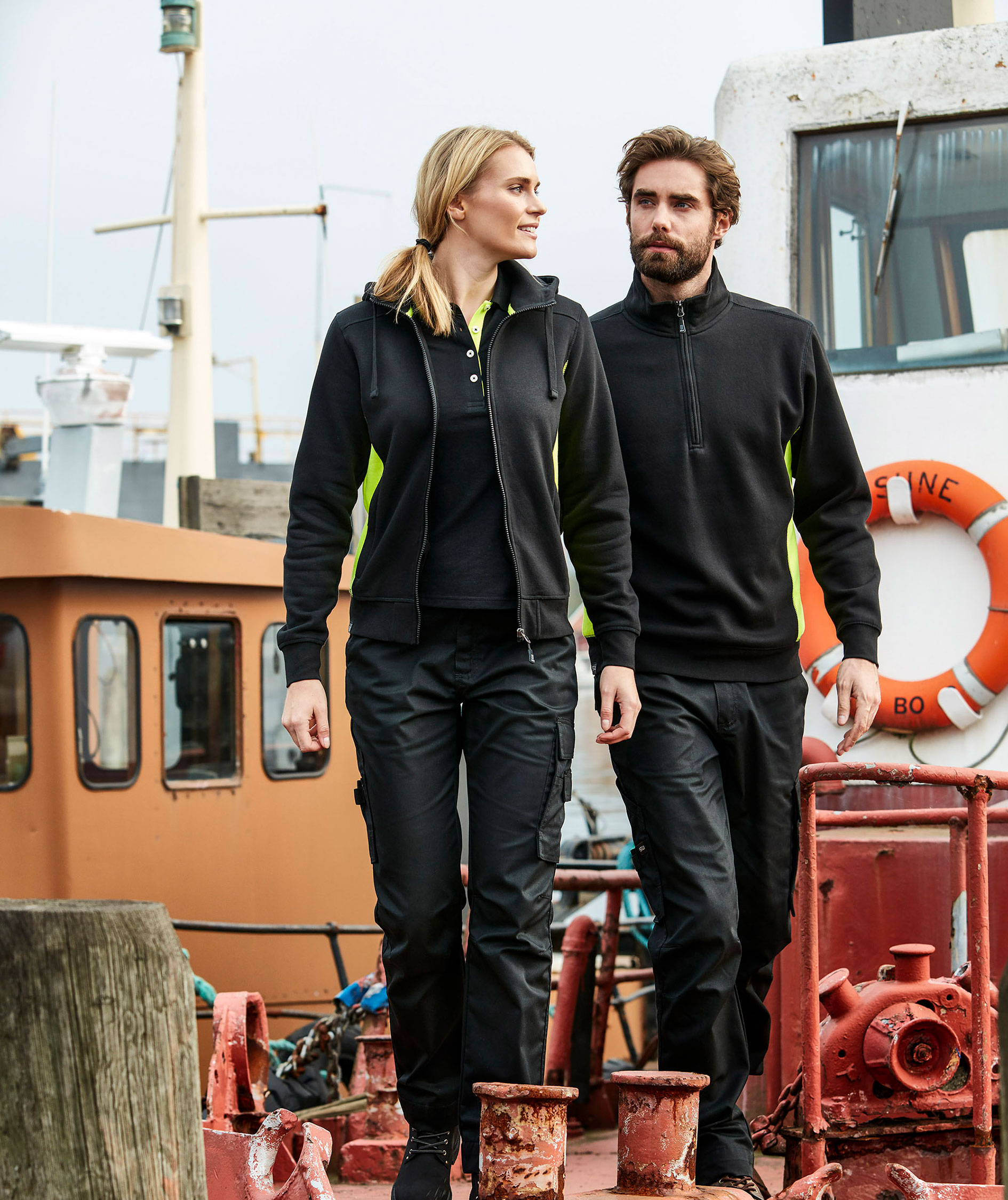 South West Wera dame polo T-shirt, Black/Yellow, large image number 1