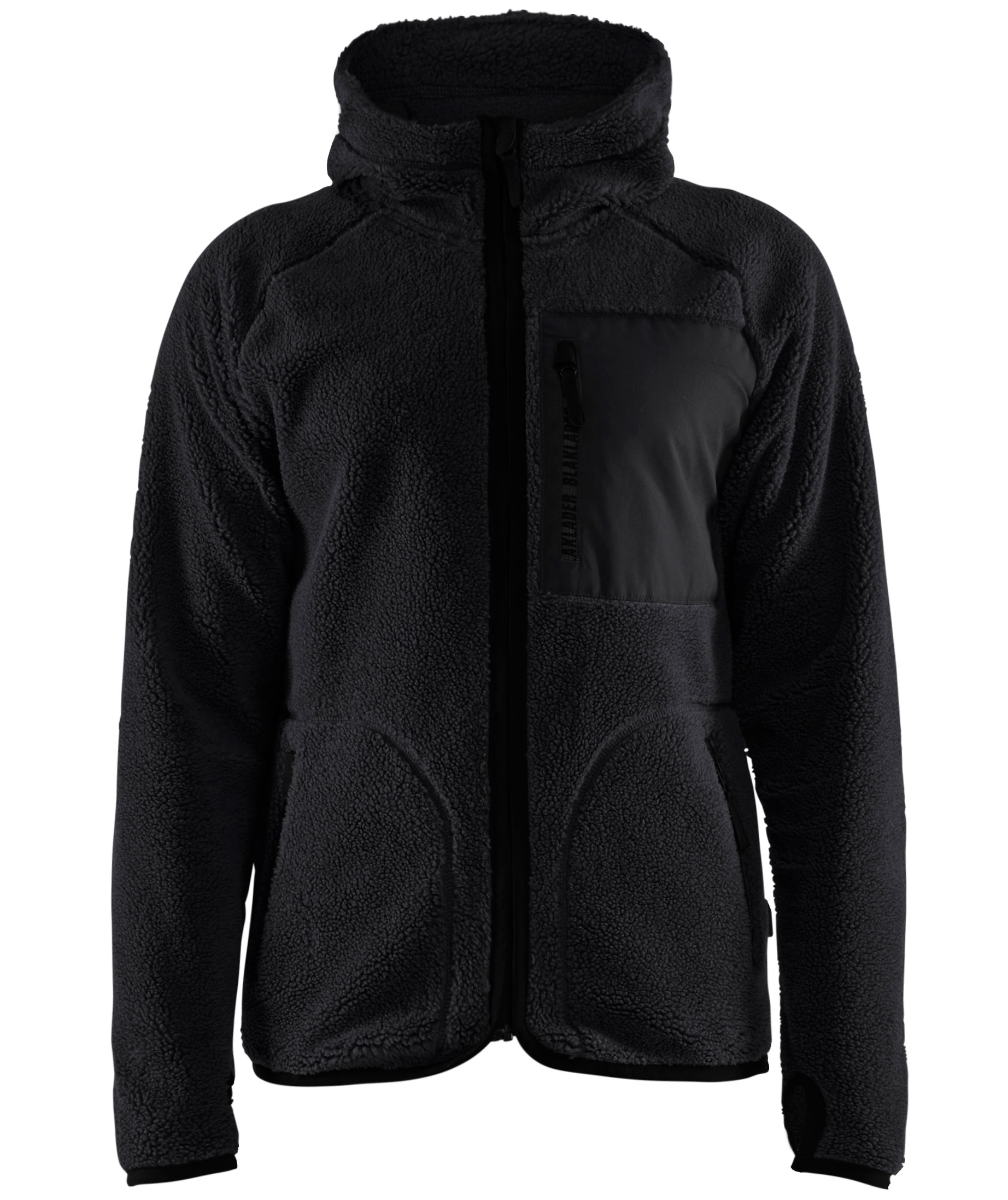Bl&aring;kl&auml;der p&auml;lsfiberjacka, Svart