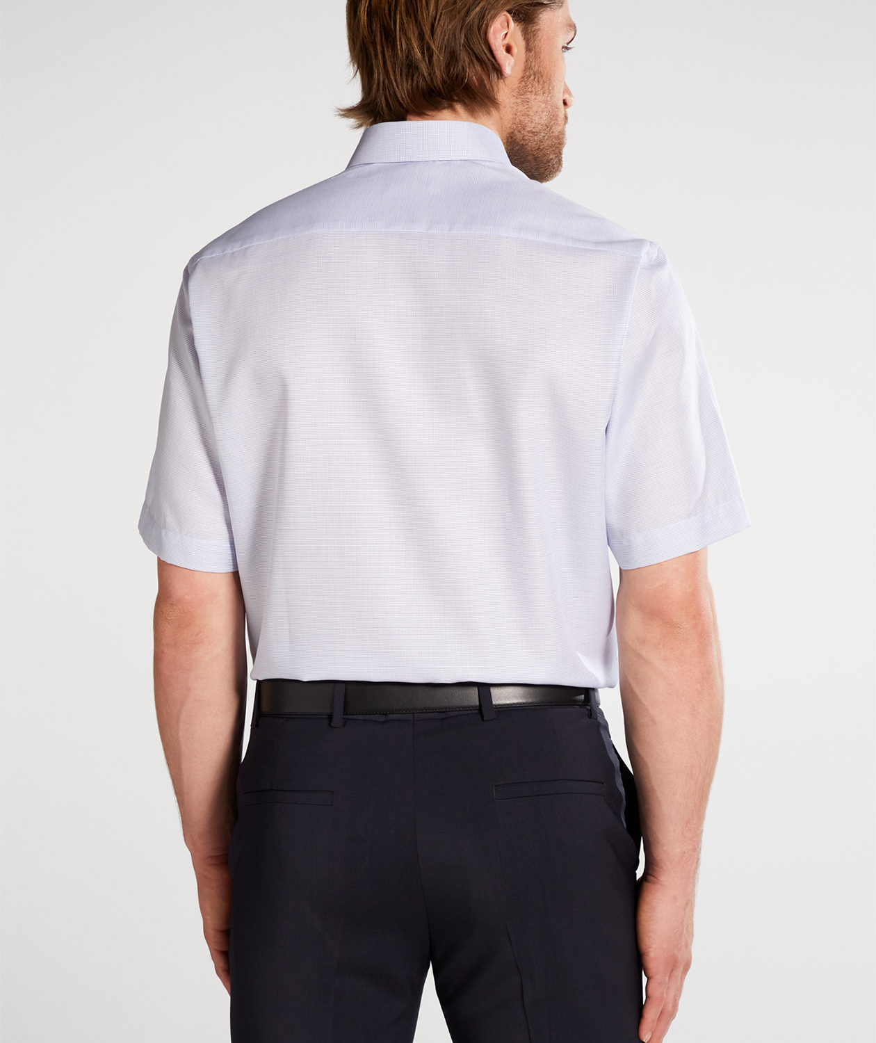 Eterna Comfort fit kort&auml;rmad skjorta Struktur, Ljus Bl&aring;, large image number 2