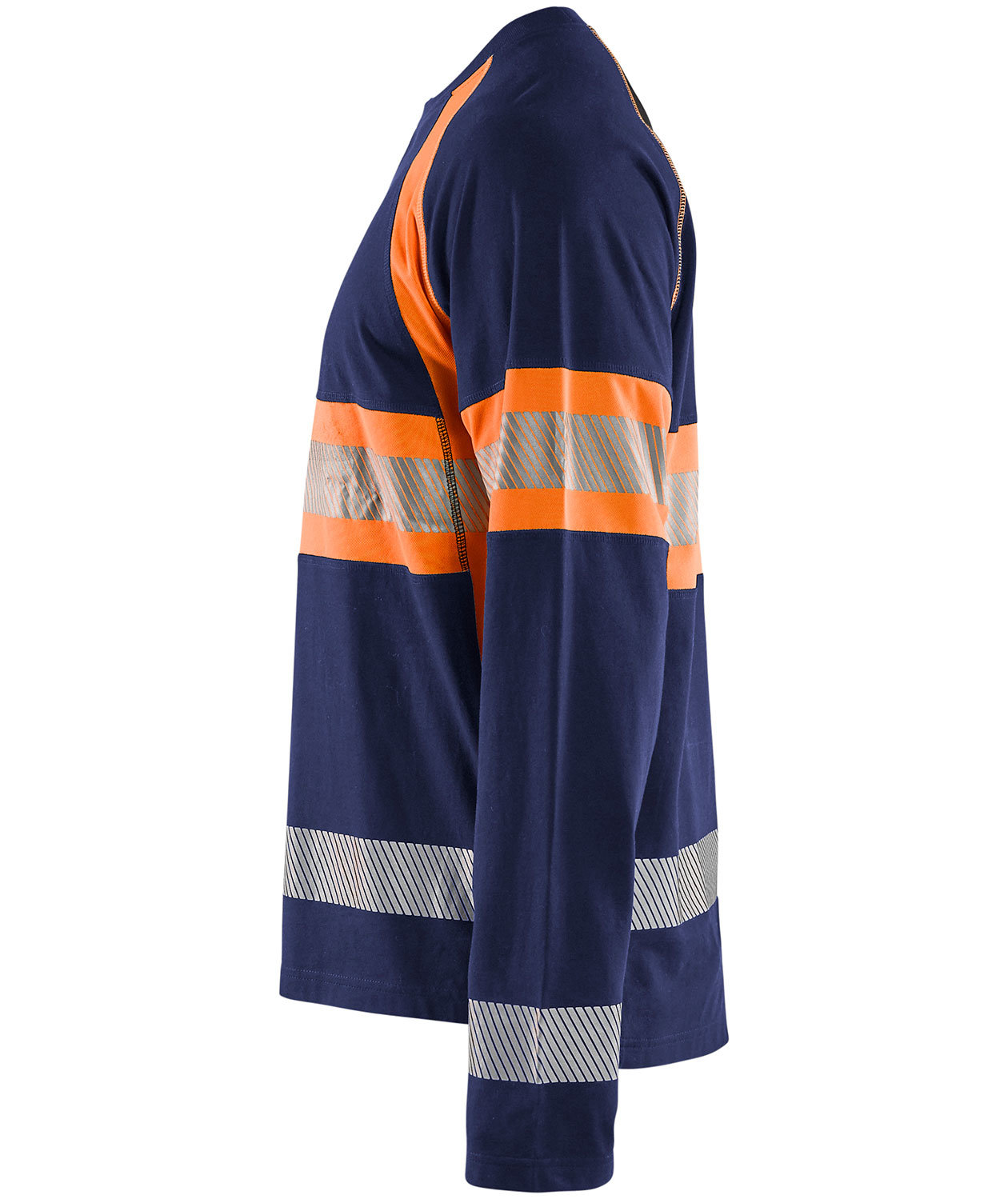 Bl&aring;kl&auml;der lang&aelig;rmet T-shirt, Marine/Hi-Vis Orange, large image number 3