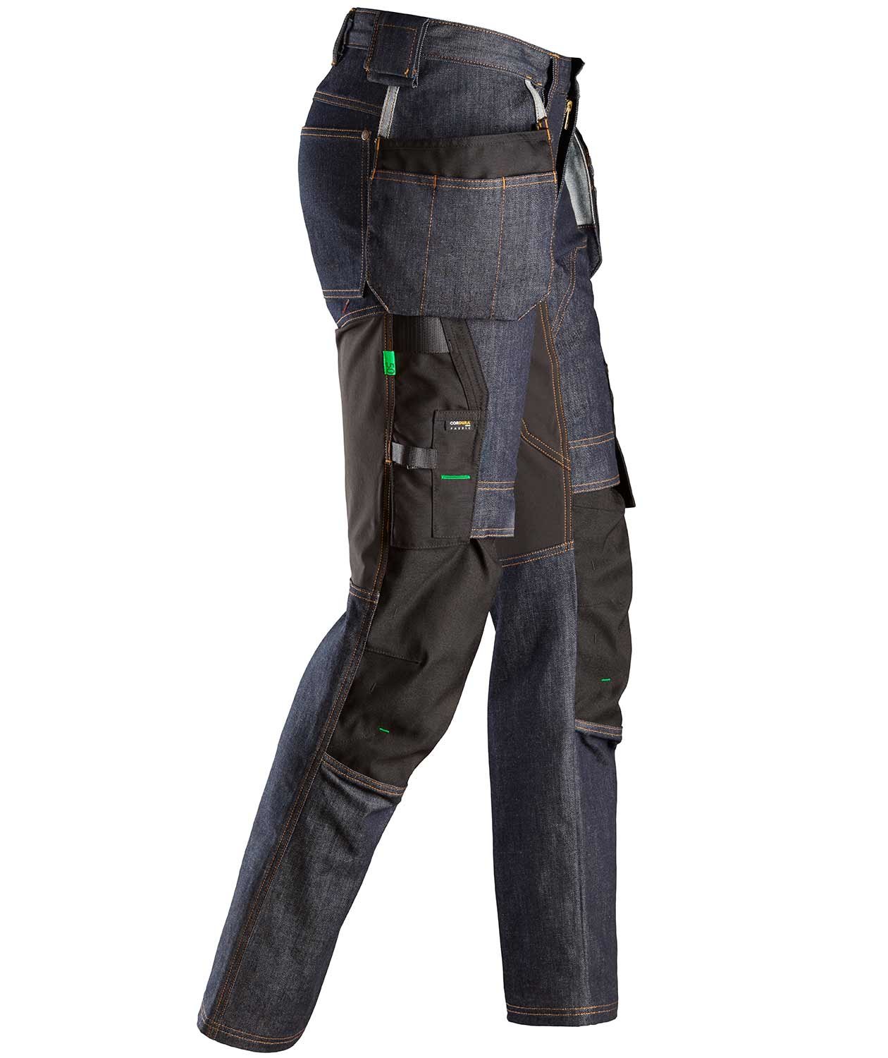 Snickers FlexiWork denim h&aring;ndverkerbukse 6955, Denim/Svart, large image number 3