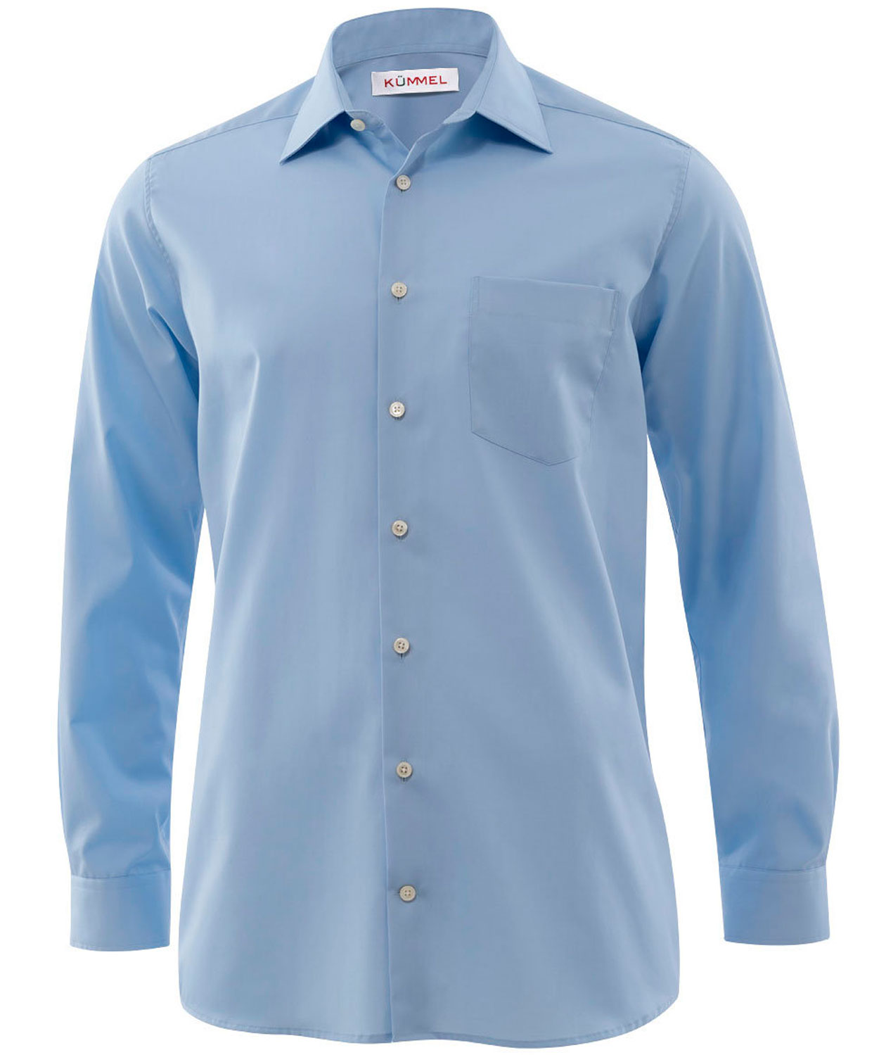 K&uuml;mmel Frankfurt Classic fit skjorta med br&ouml;stficka och extra &auml;rml&auml;ngd, Ljusbl&aring;