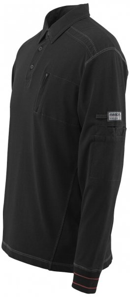 Mascot Frontline Ios lang&aelig;rmet polo T-shirt, Sort, large image number 1