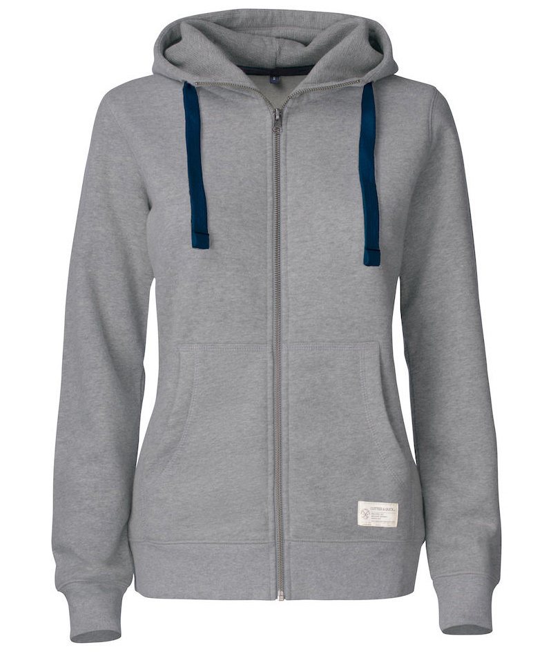 Cutter & Buck Twisp Hood Zip dam, Grey melange, Grey melange, swatch