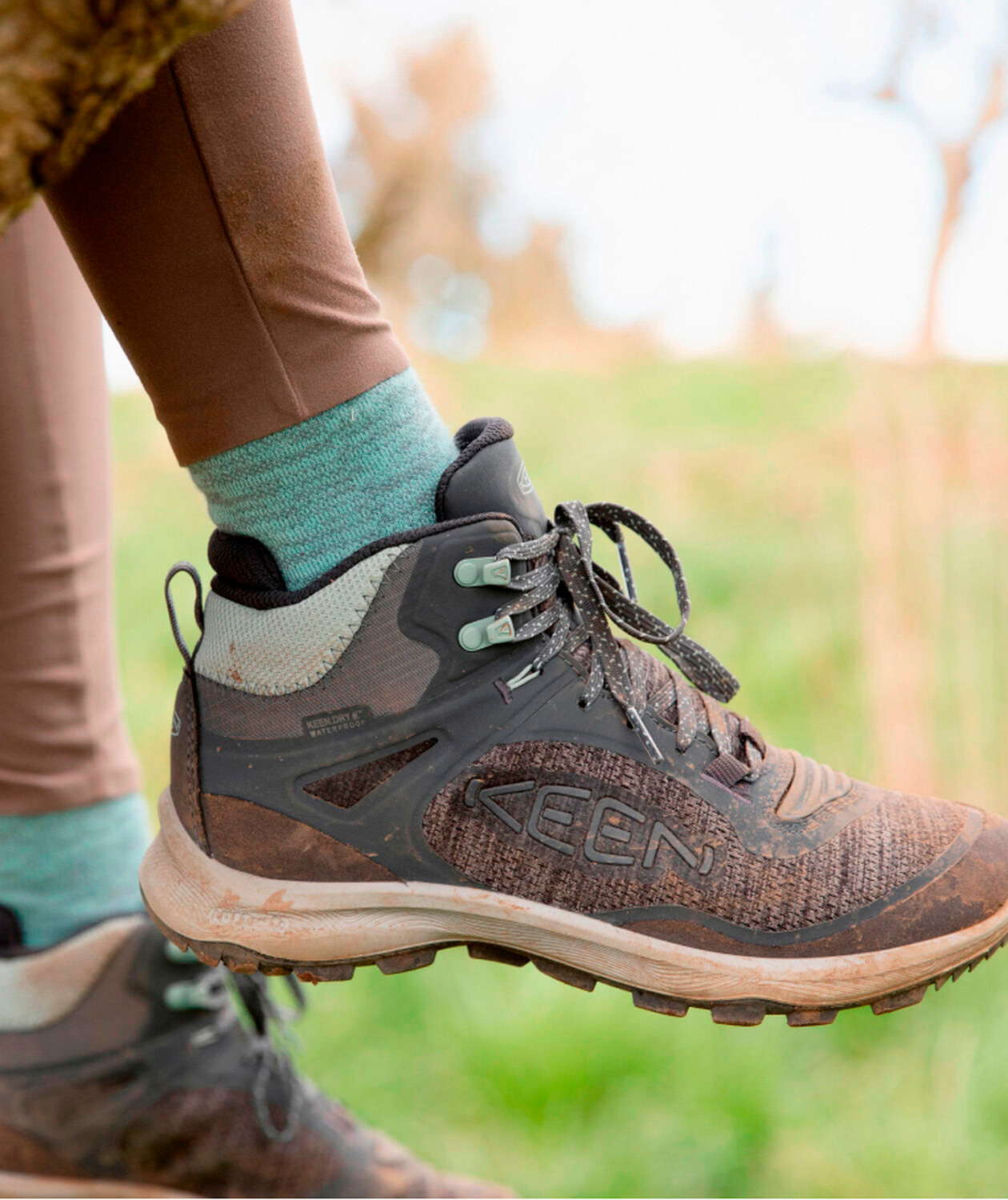 Keen Terradora Flex MID WP dame vandrest&oslash;vletter, Magnet/Cloud Blue