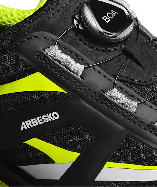 Arbesko Ume&aring; 939 safety shoes S1P, Black/Lime, large image number 2