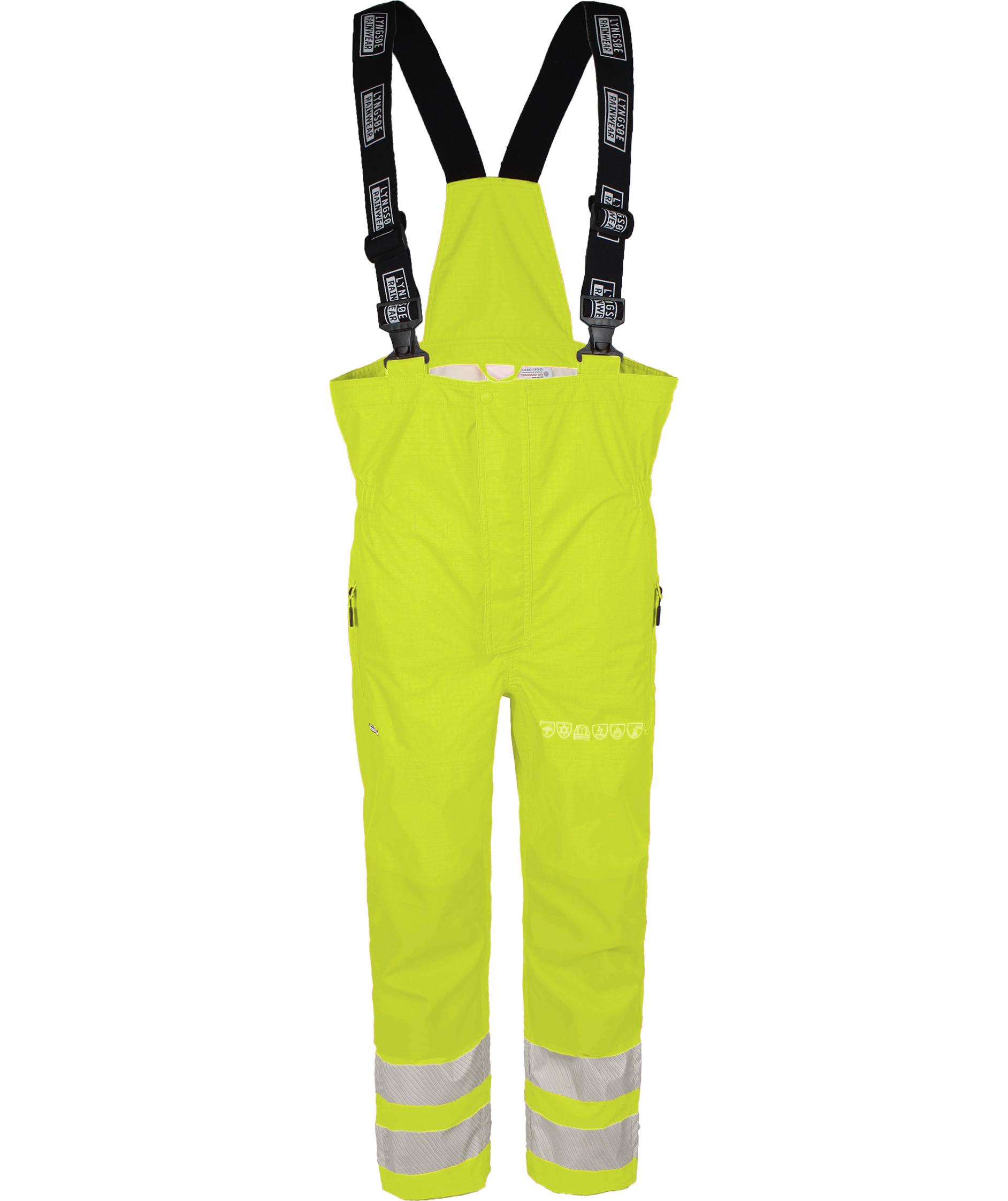 Lyngs&oslash;e Multinorm shell bib and brace, Hi-Vis Yellow
